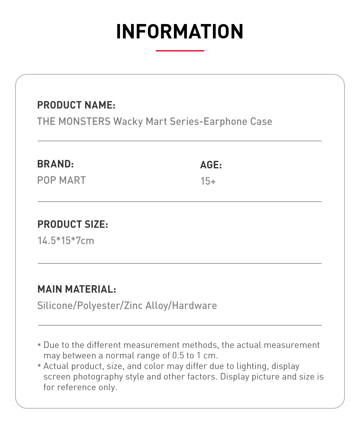 THE MONSTERS Wacky Mart Series-Earphone Case - POP MART (Japan)