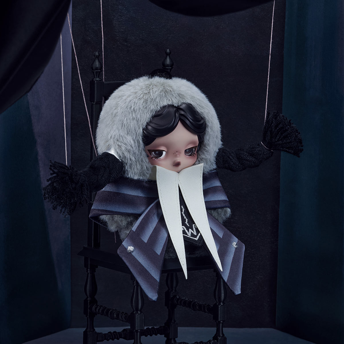 SKULLPANDA × Wednesday Plush（Nevermore Academy Uniform Version