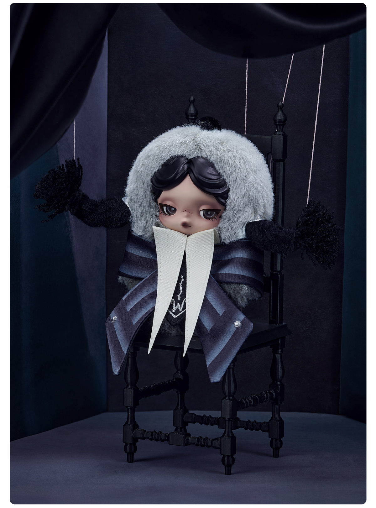 SKULLPANDA × Wednesday Plush（Nevermore Academy Uniform Version