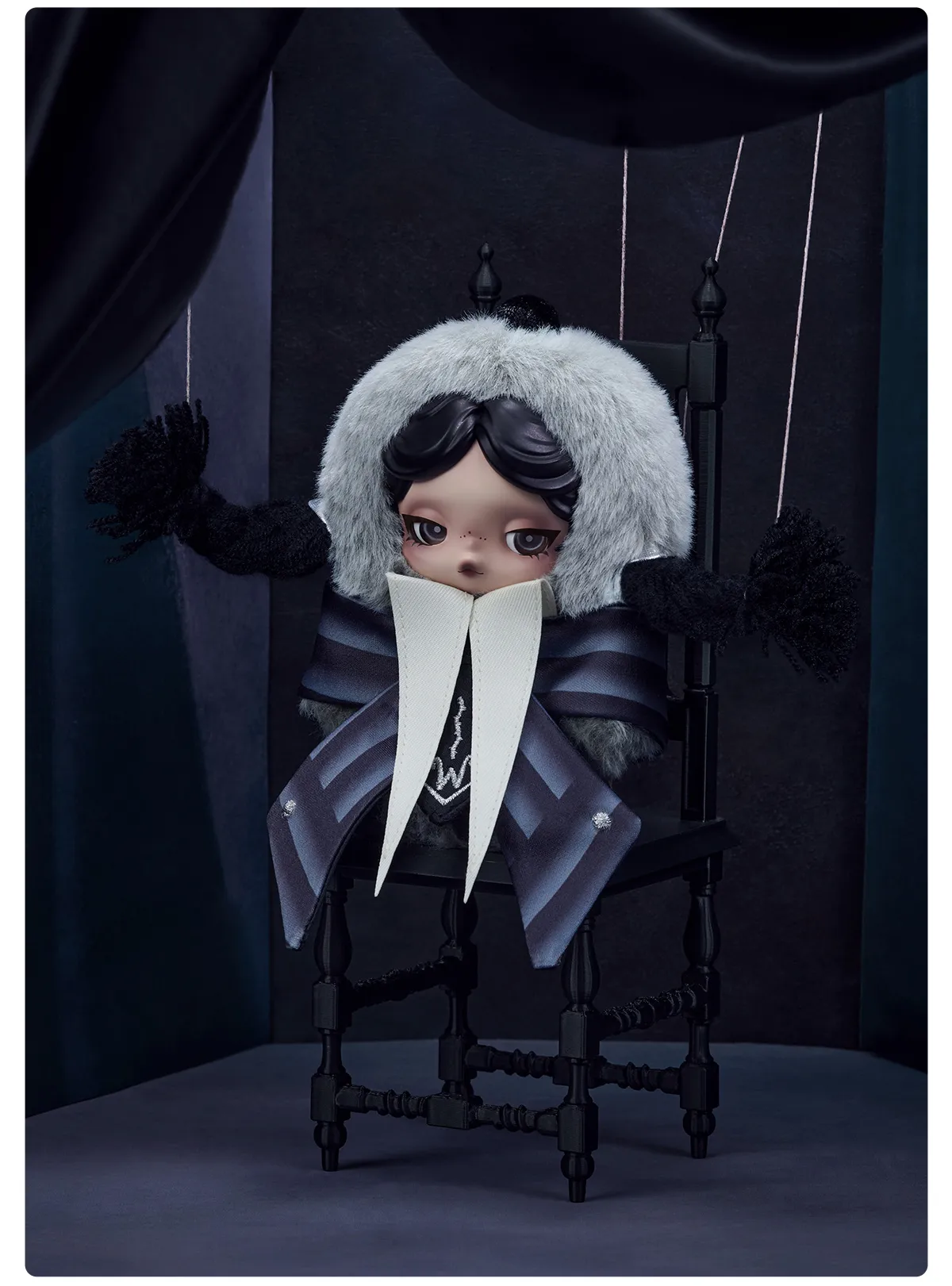 SKULLPANDA × Wednesday Plush（Nevermore Academy Uniform Version 