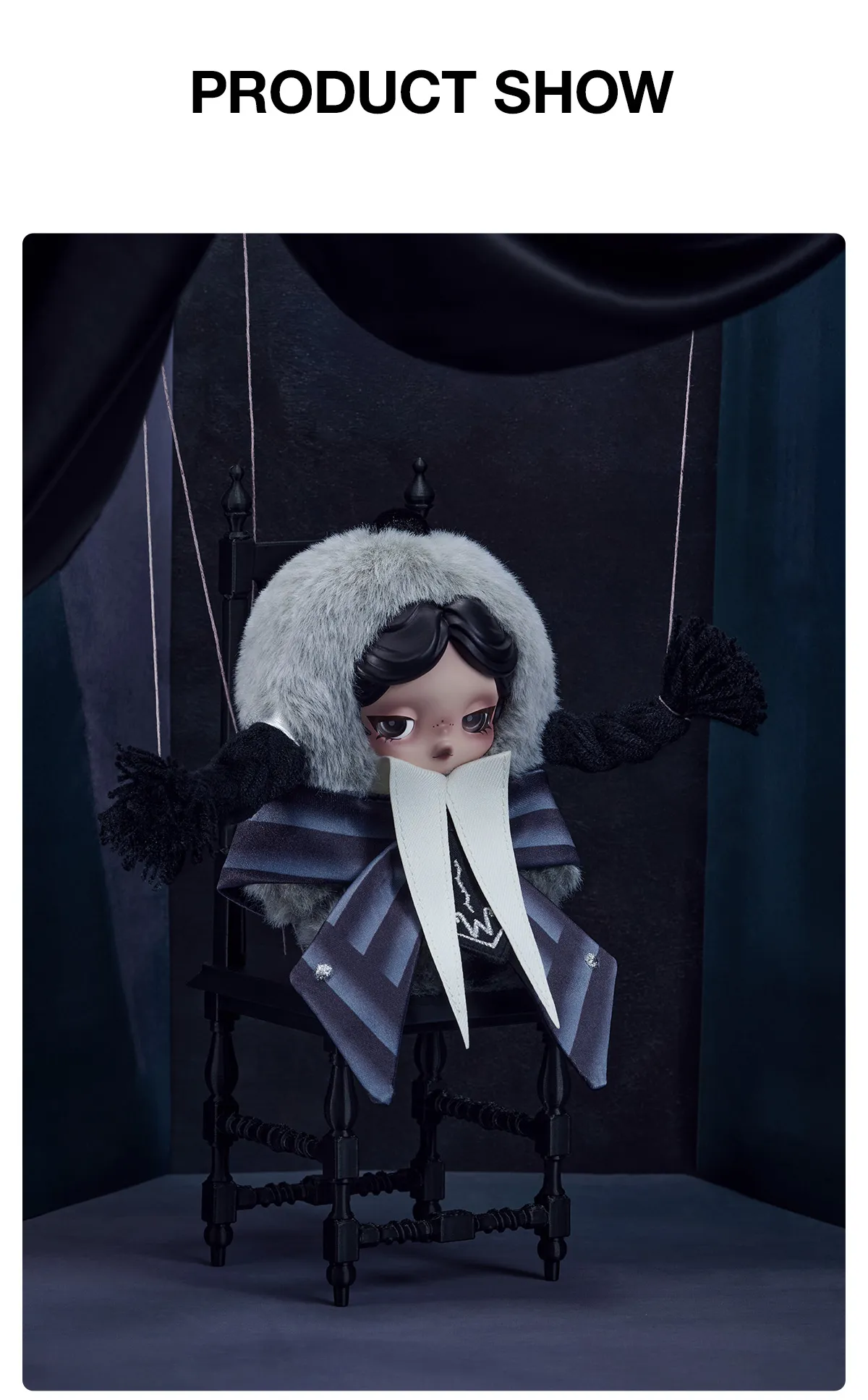SKULLPANDA × Wednesday Plush（Nevermore Academy Uniform Version 