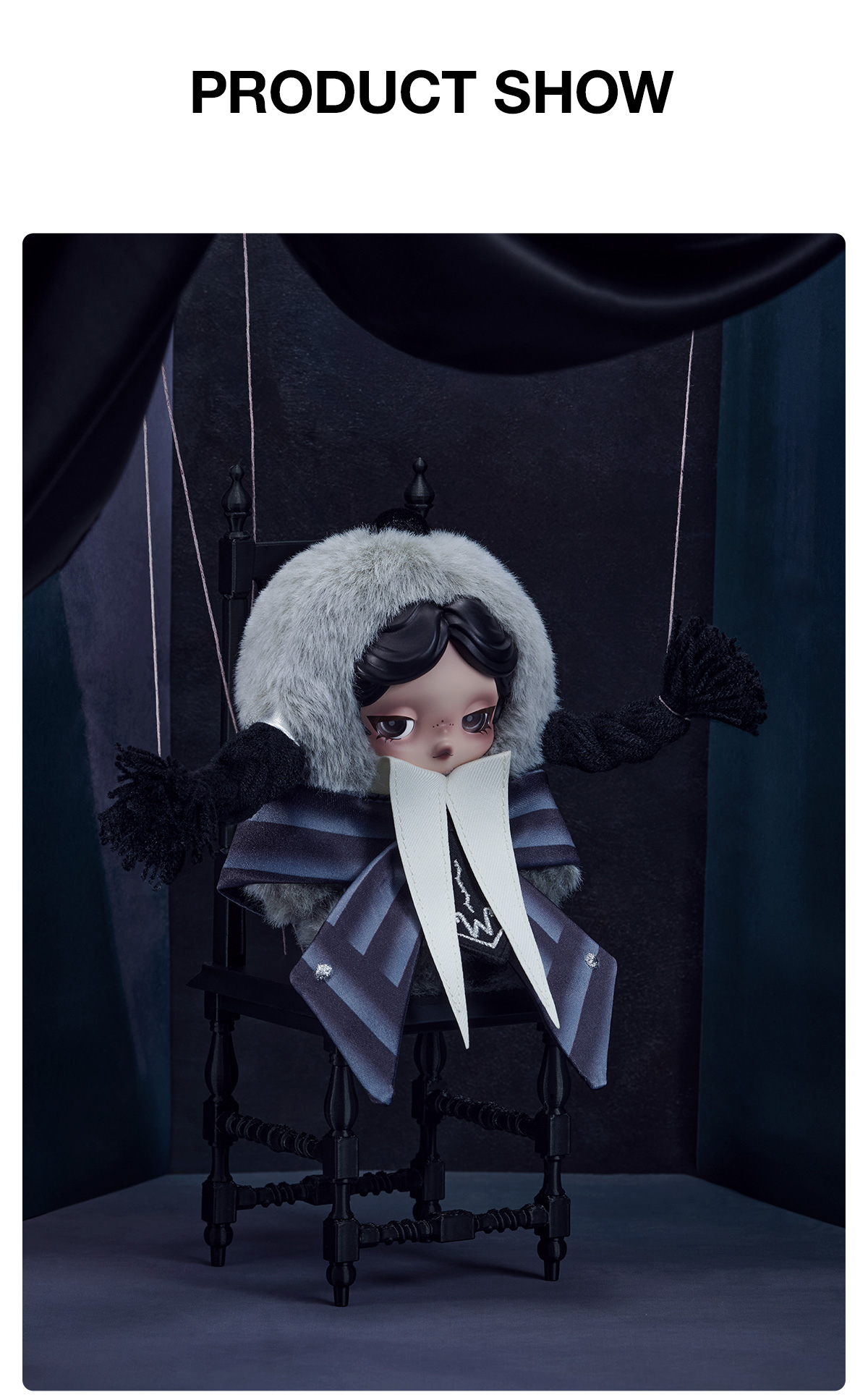 SKULLPANDA × Wednesday Plush（Nevermore Academy Uniform Version