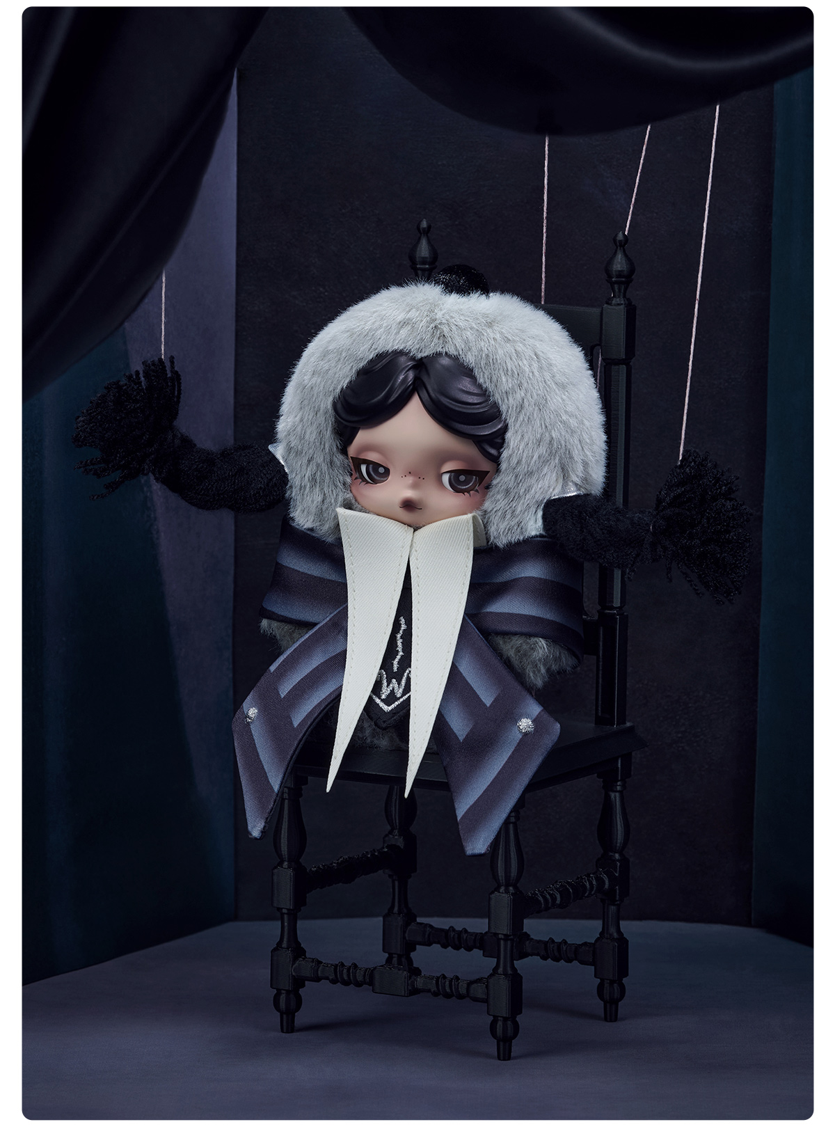 POP MART Hats Seat 4パックセット SKULLPANDA x Wednesday ぬいぐるみ (ネヴァーモア学園制服