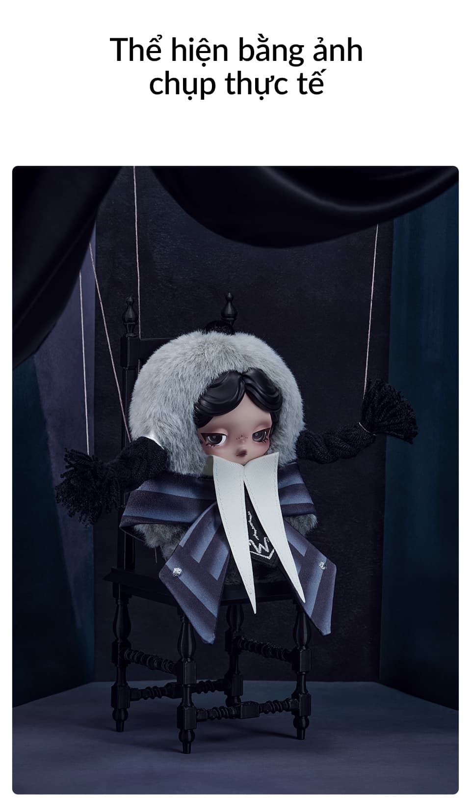 SKULLPANDA × Wednesday Plush（Nevermore Academy Uniform Version