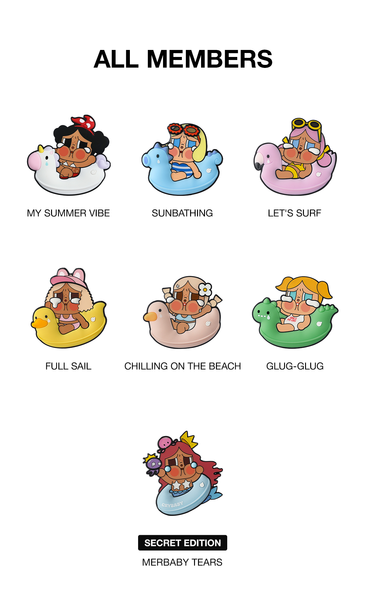 POP NOW:CRYBABY Vacation Mode On Series-Fridge Magnet Blind Box