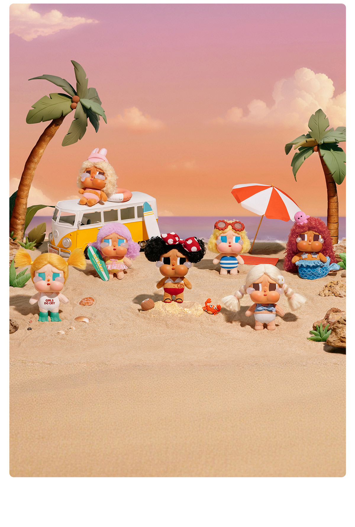 6アソート　CRYBABY Vacation Mode On シリーズ CRYBABY Vacation Mode On Series-Vinyl Plush Pendant Blind Box