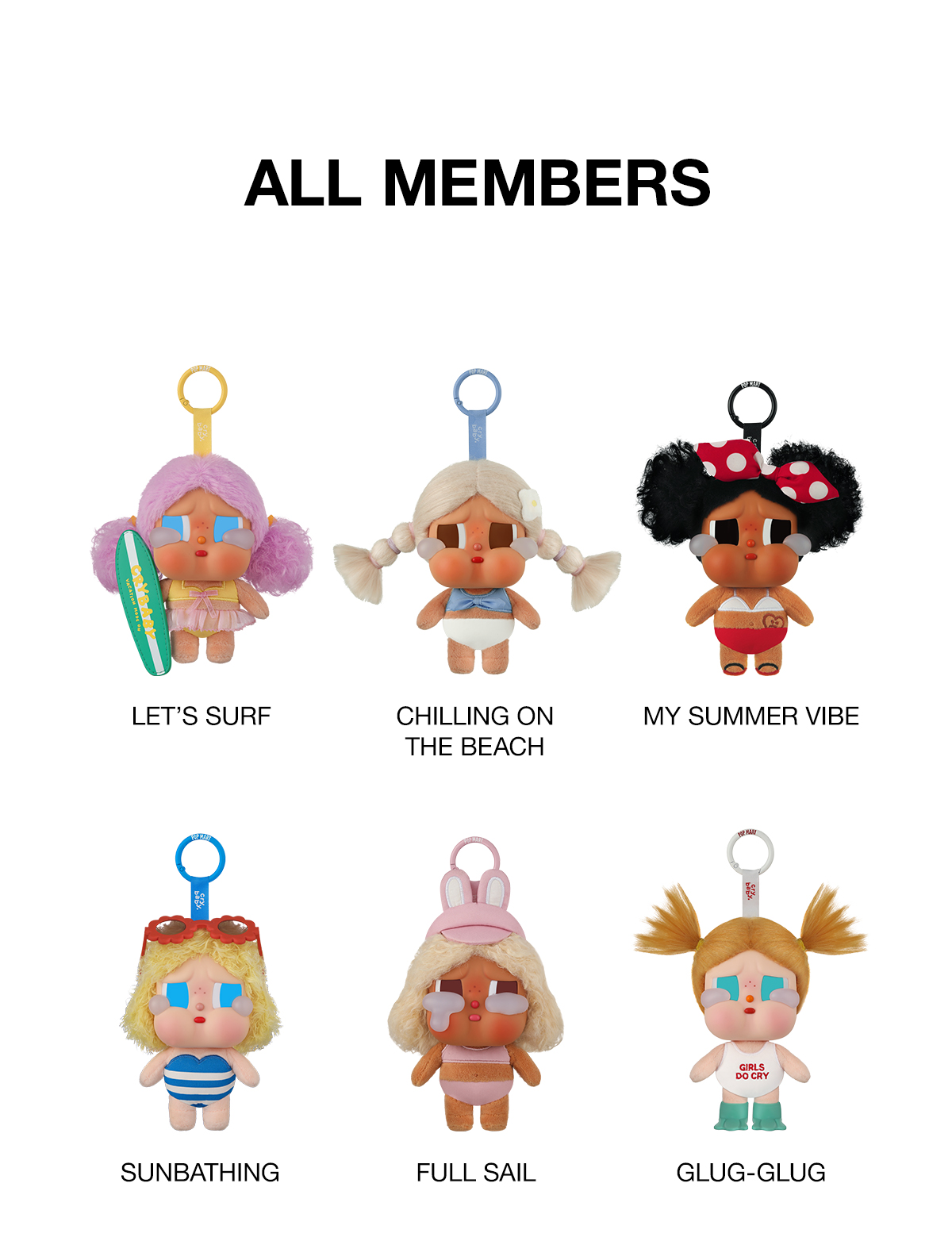POP NOW:CRYBABY Vacation Mode On Series-Vinyl Plush Pendant Blind