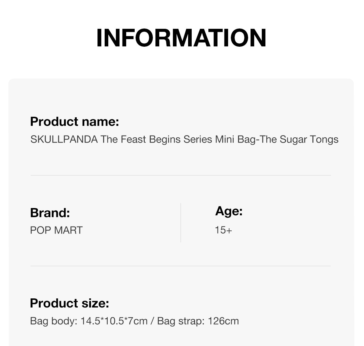 SKULLPANDA The Feast Begins Series Mini Bag-The Sugar Tongs - POP