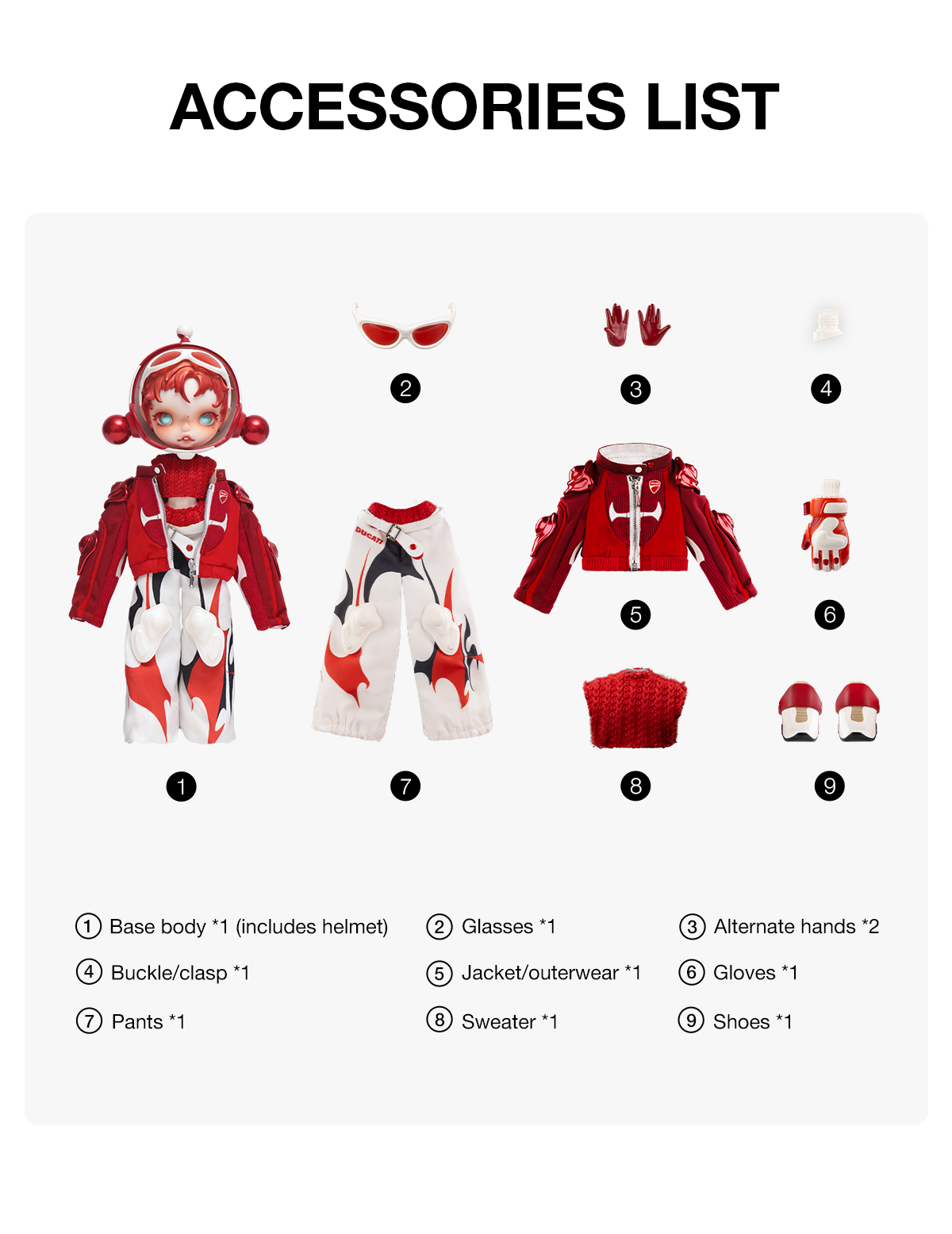 SKULLPANDA × DUCATI 1/6 Action Figure - POP MART (Japan)