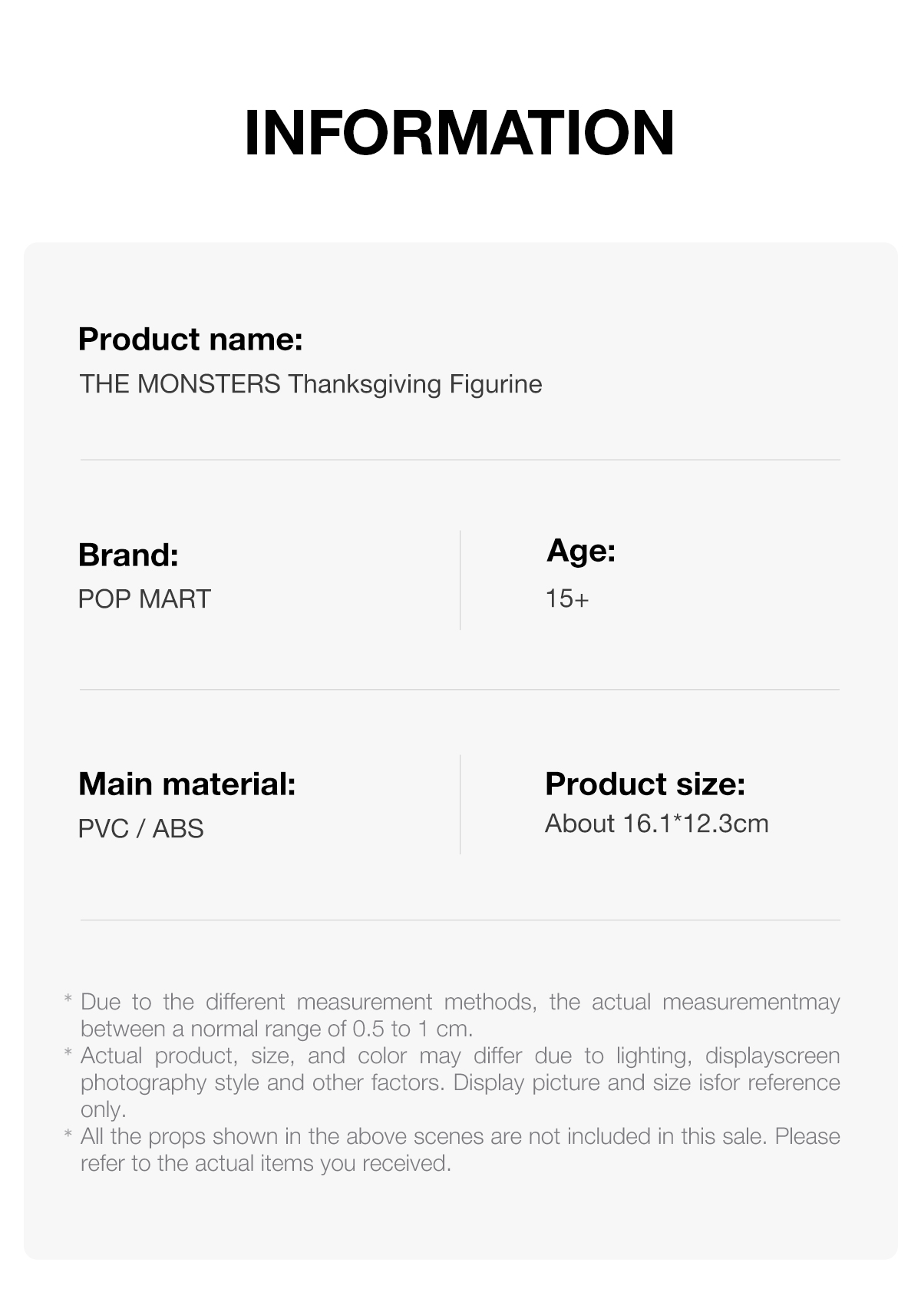 THE MONSTERS Thanksgiving Figurine - POP MART (Japan)