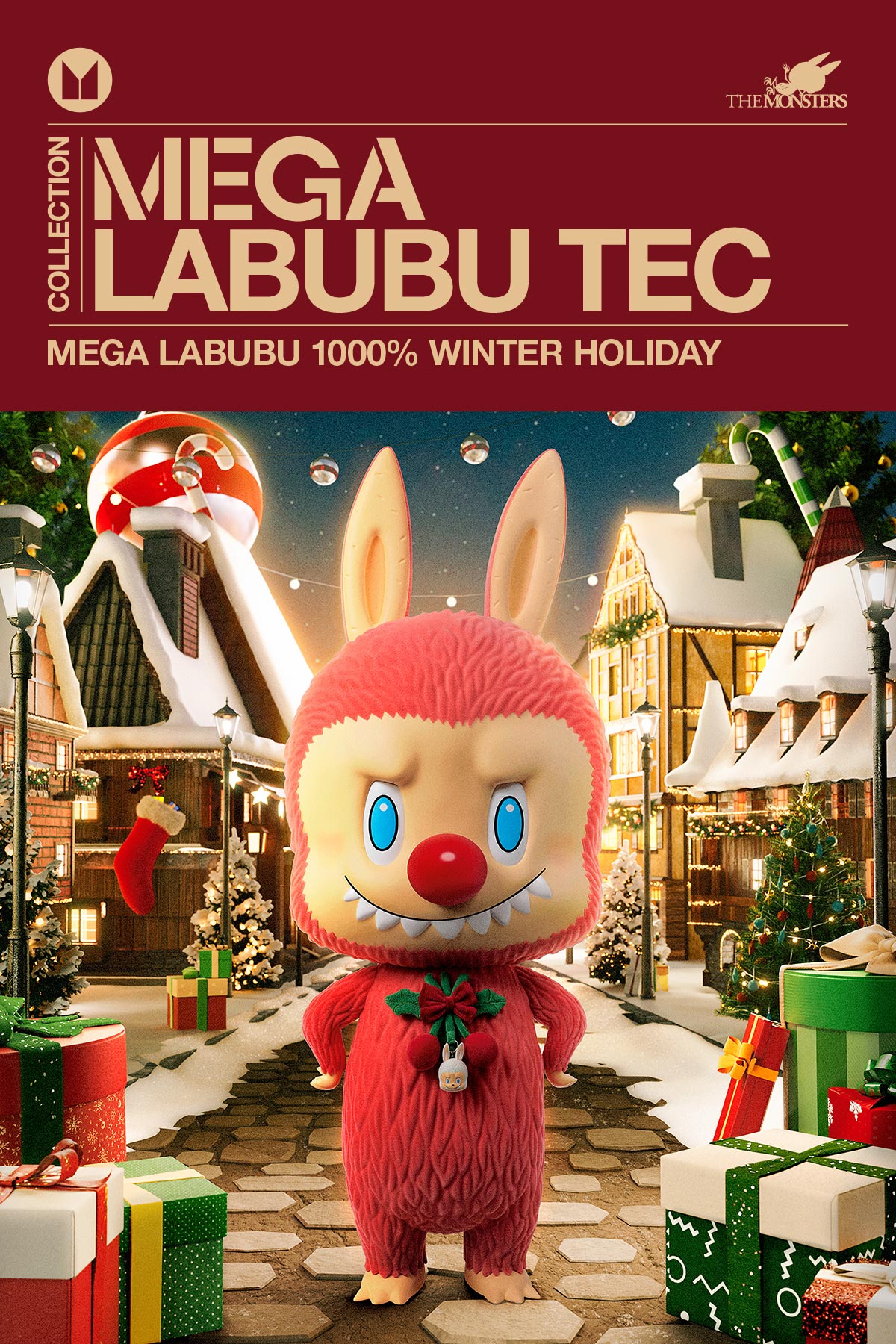 MEGA LABUBU TEC 1000% Winter Holiday - POP MART (Netherlands)