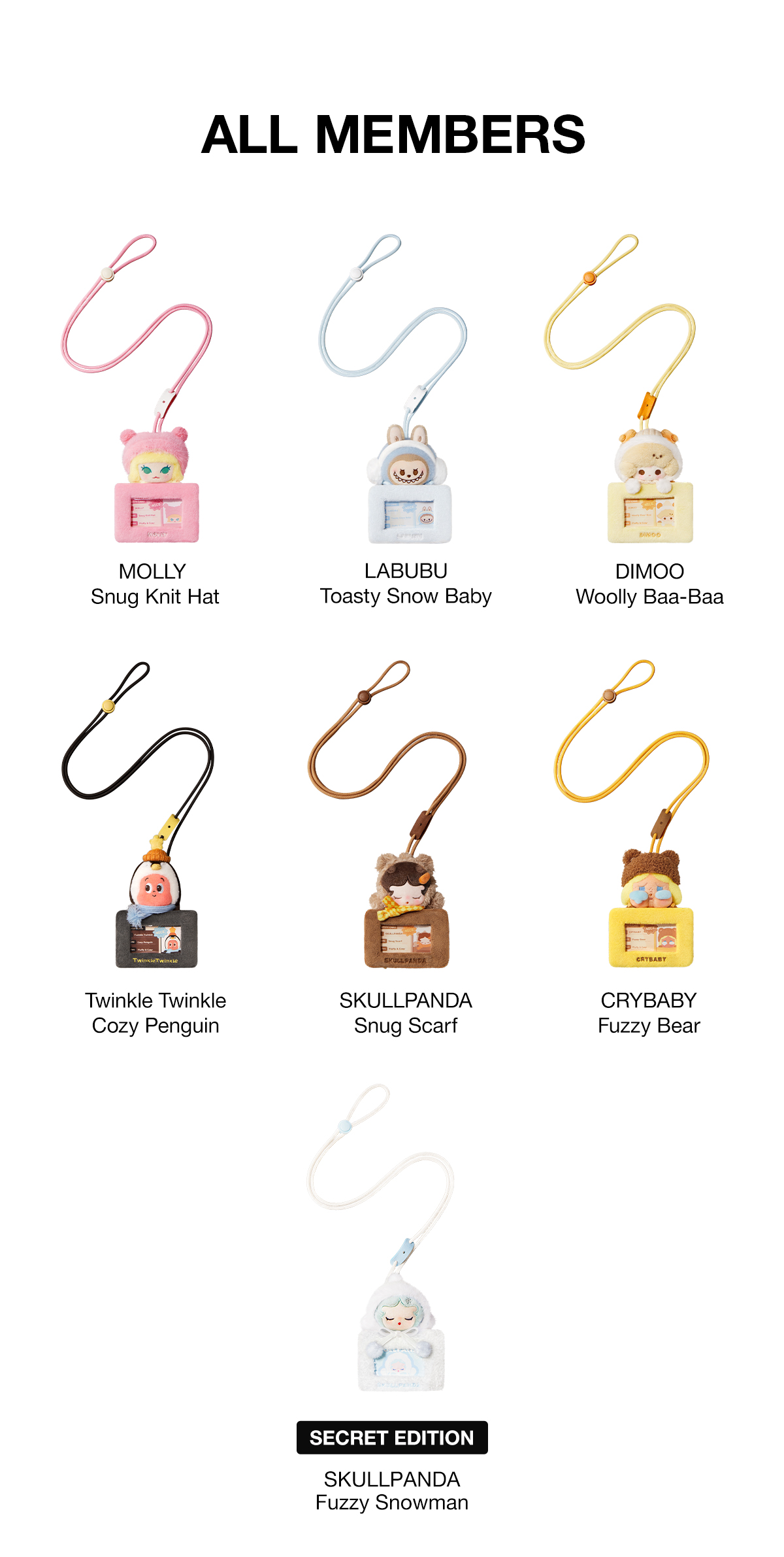 POP NOW:POP BEAN Fluffy & Cozy Series-Card Holder Pendant Blind