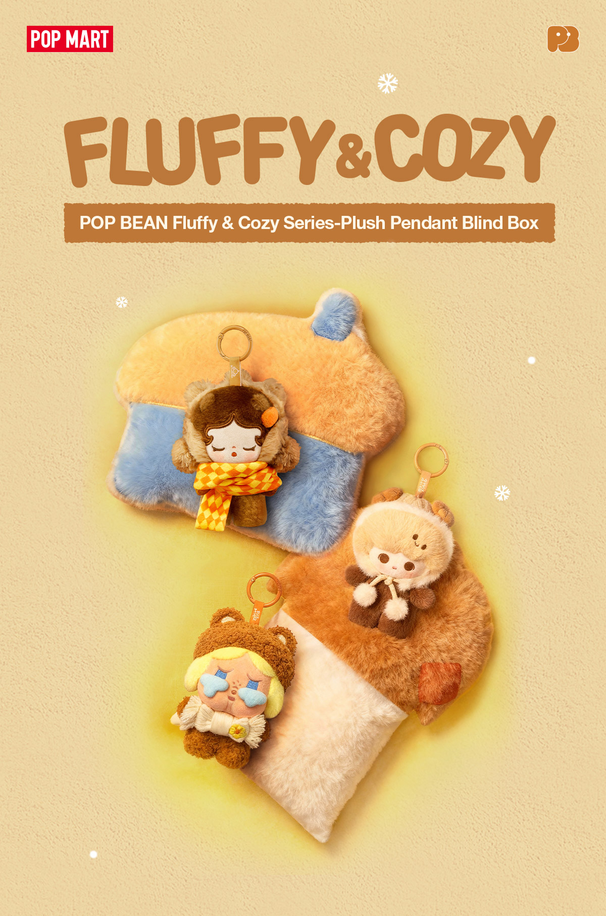 POP BEAN Fluffy & Cozy Series-Plush Pendant Blind Box - POP MART