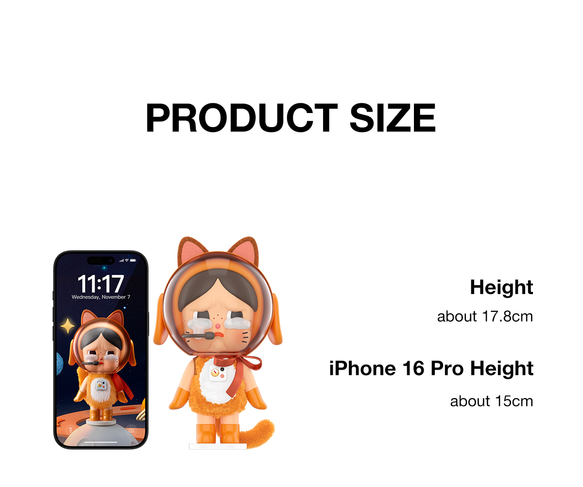 Crybaby Space Cat Figurine-Orange - POP MART (Spain)