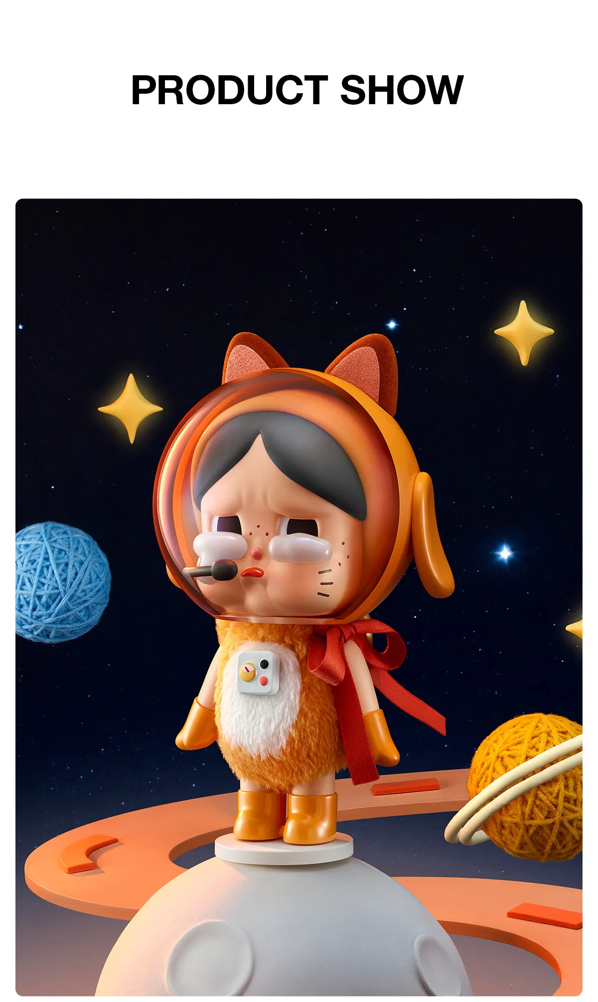 Crybaby Space Cat Figurine-Orange - POP MART (Belgium)
