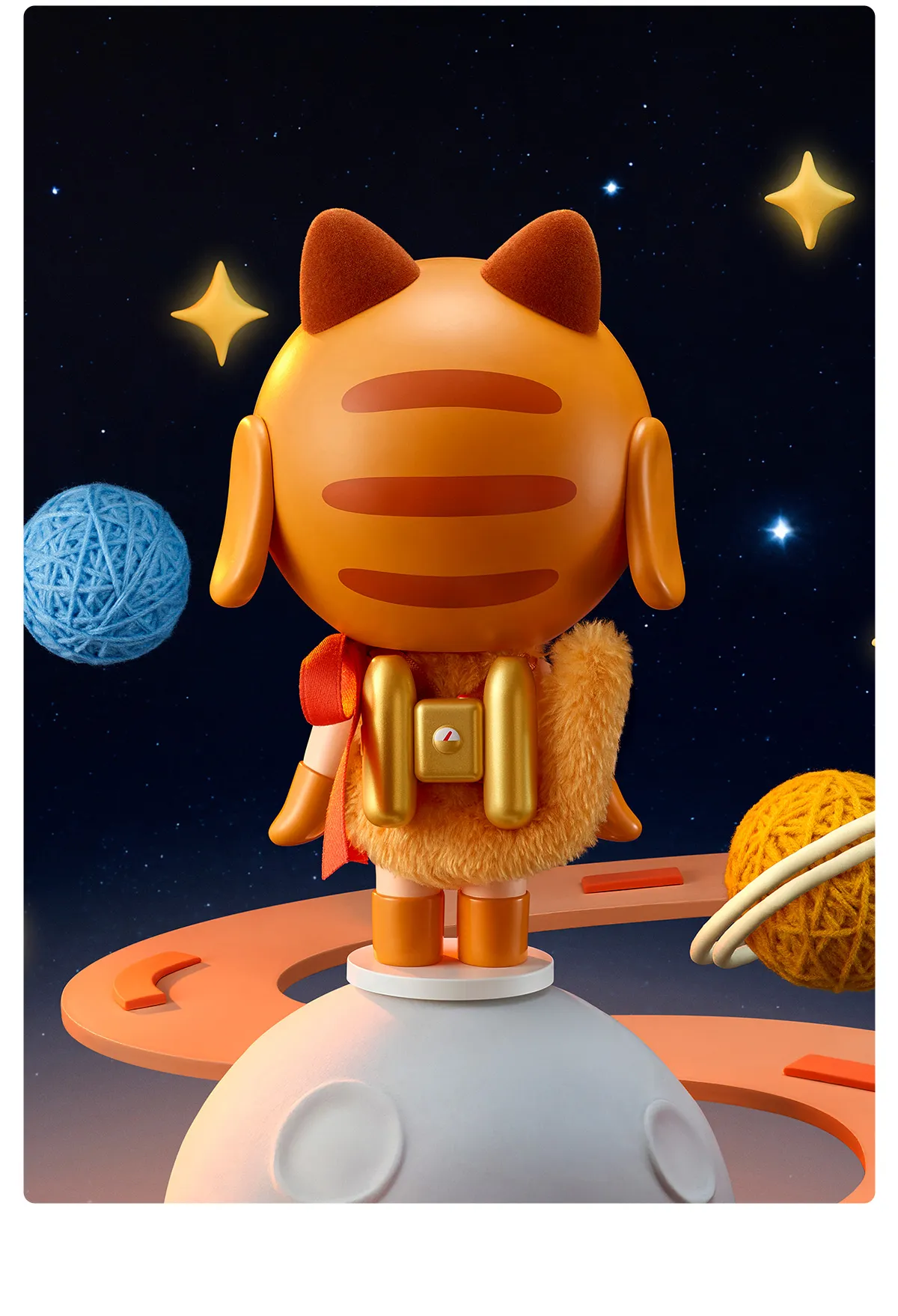 Pop Mart Crybaby Space Cat Figure Orange main image 0