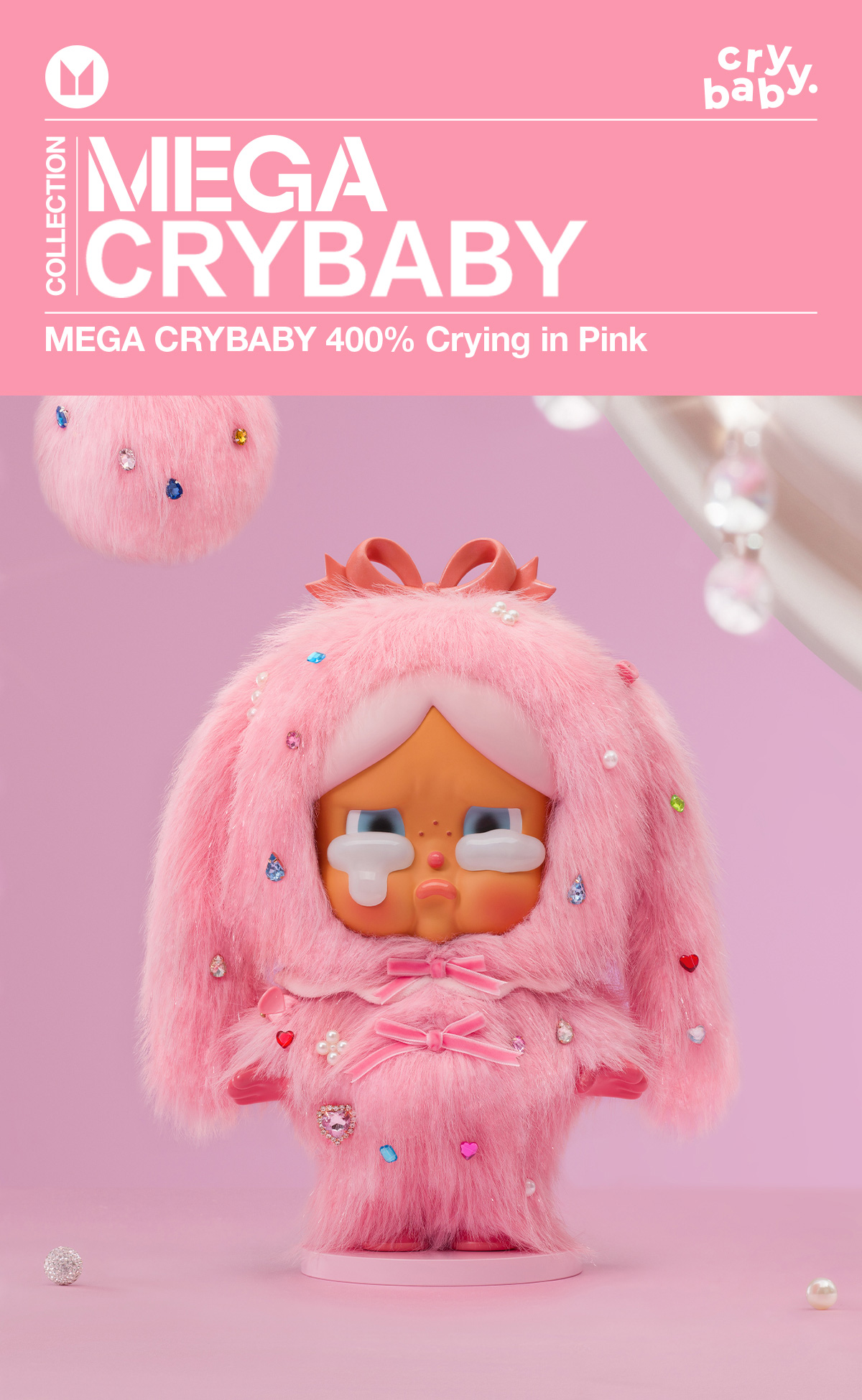【海外限定】 MEGA crybaby 400% crying in pink MEGA CRYBABY 400% Crying in Pink - POP MART (Philippines)