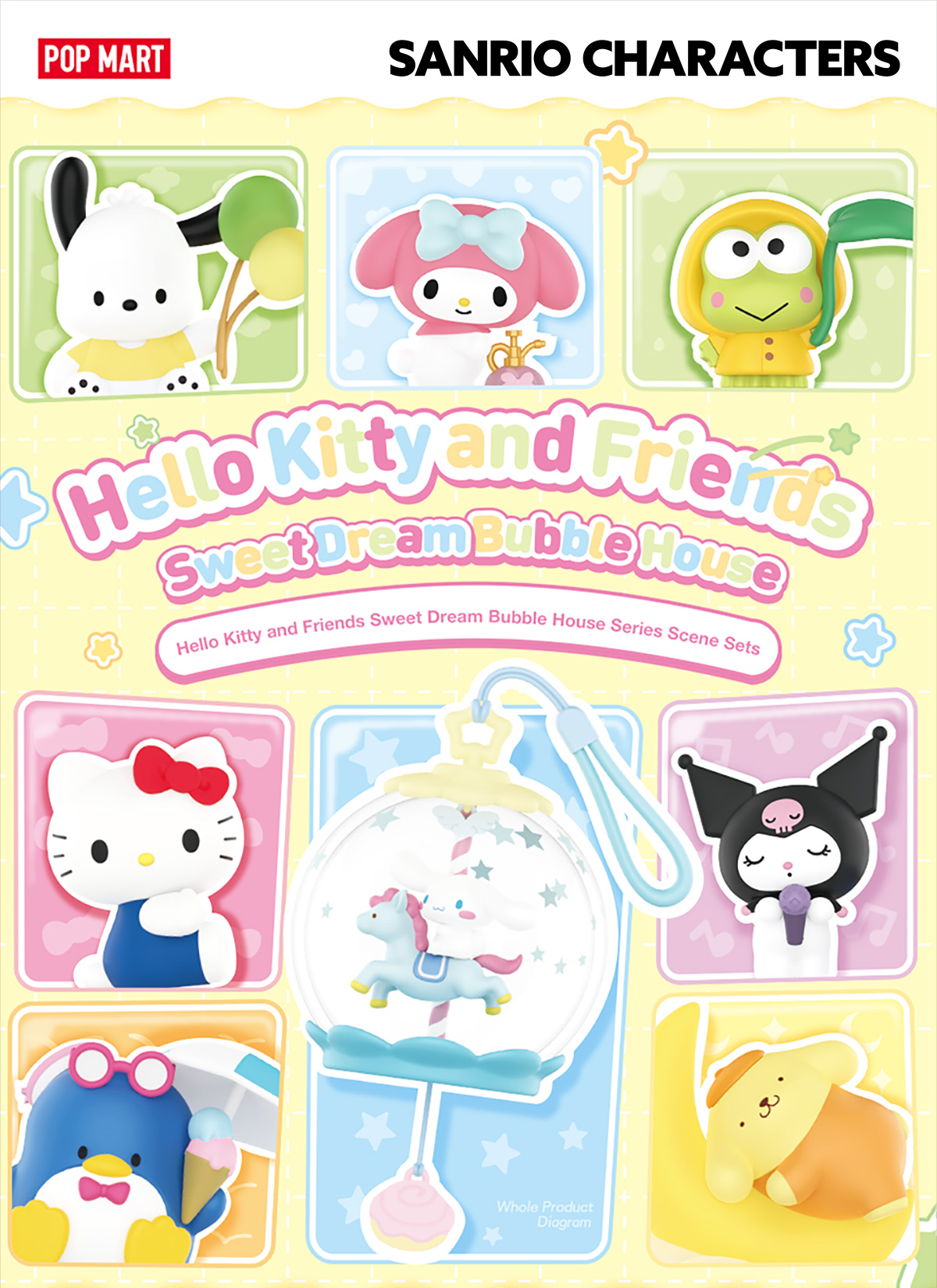 Sanrio characters Sweet Dream Bubble House シリーズシーンセット