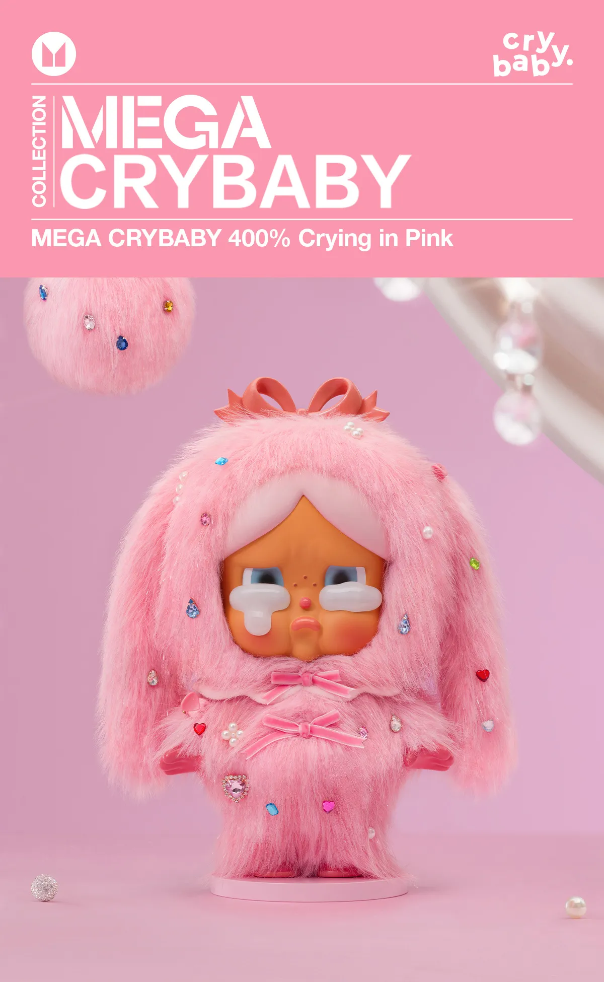 MEGA CRYBABY 400% Crying in Pink - POP MART (Japan)