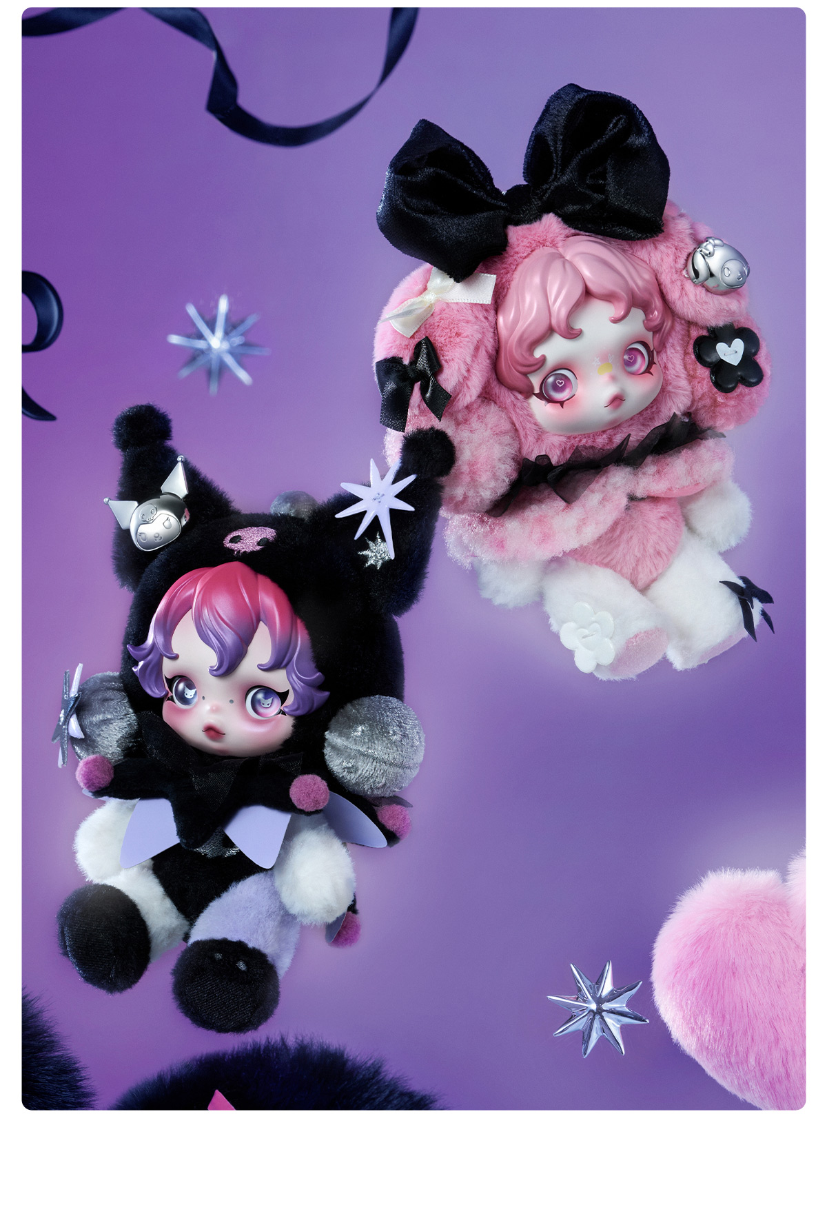 MY MELODY × SKULLPANDA ぬいぐるみフィギュアR SKULLPANDA × MY MELODY Plush - POP MART (Japan)