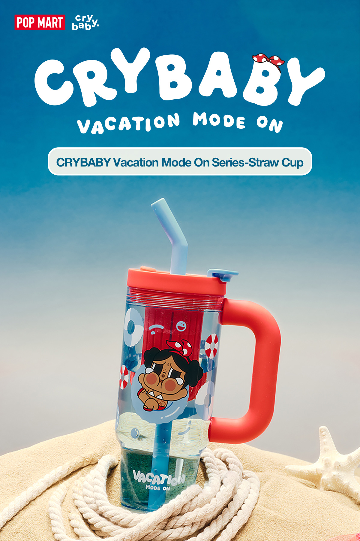 CRYBABY Vacation Mode On Series-Straw Cup - POP MART (Australia)