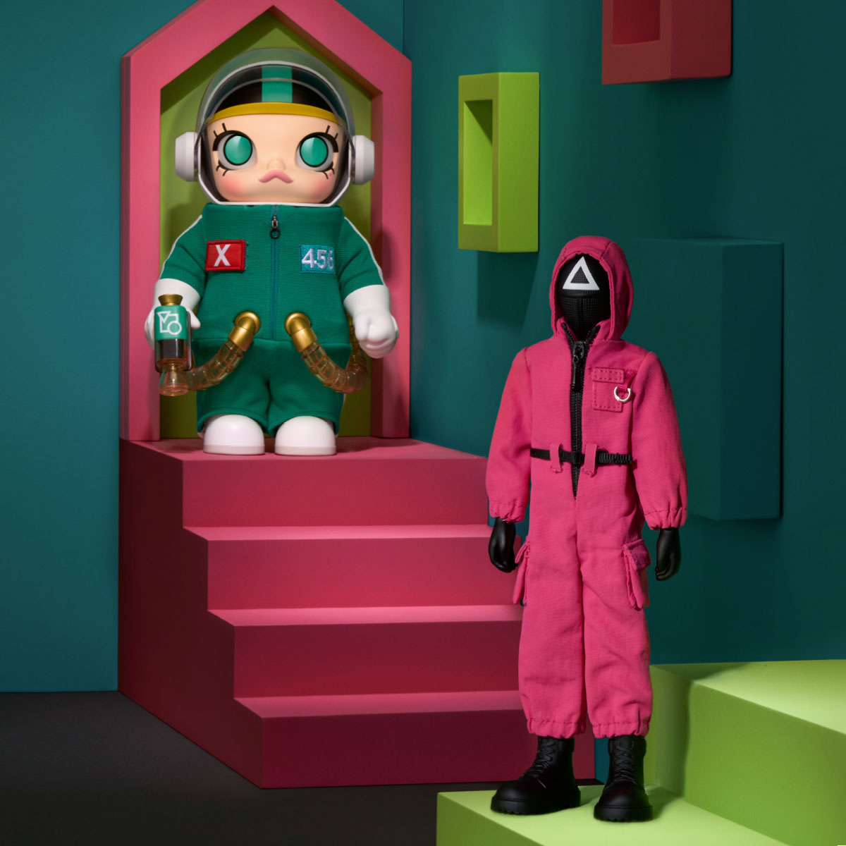 MEGA SPACE MOLLY 400% Squid Game フィギュア MEGA SPACE MOLLY 400% + Action Figure Squid Game Set - POP MART