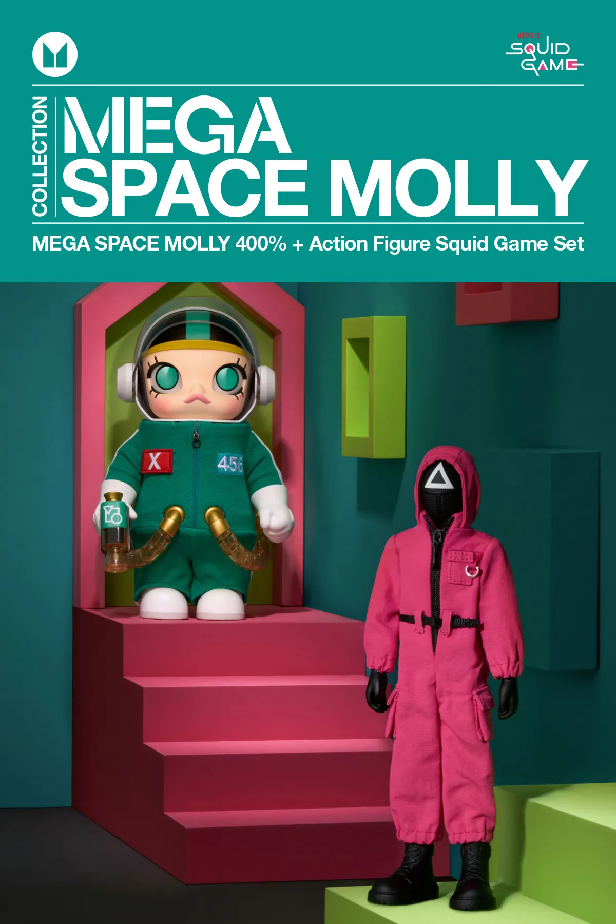 MEGA SPACE MOLLY 400% + Action Figure Squid Game Set - POP MART 