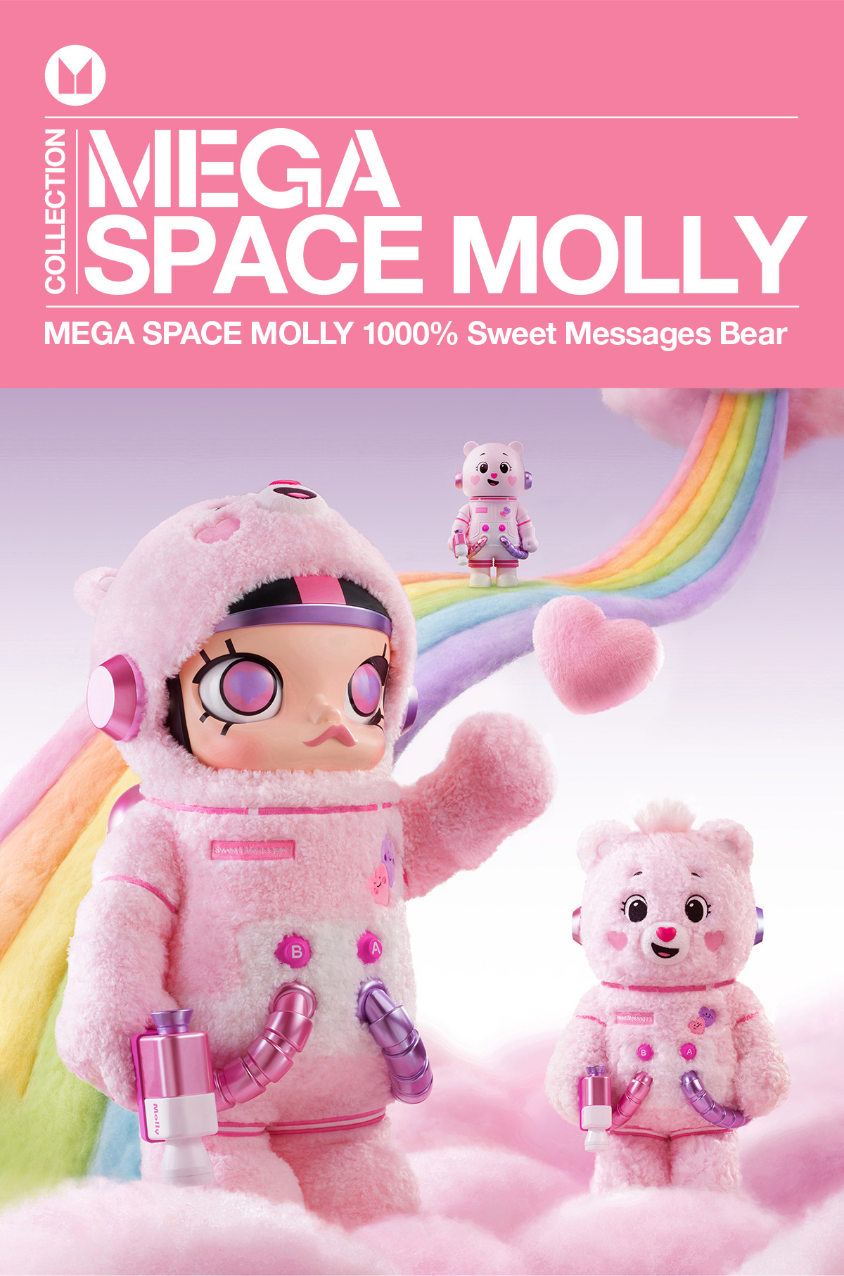 MEGA SPACE MOLLY 1000% Sweet Messages Bear - POP MART (France)