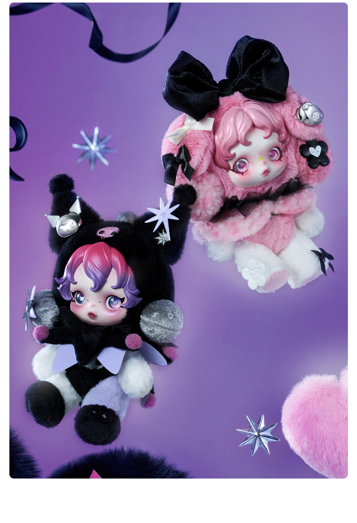 SKULLPANDA × MY MELODY ぬいぐるみペンダント セット SKULLPANDA × MY MELODY ぬいぐるみペンダント - POP MART (Japan)