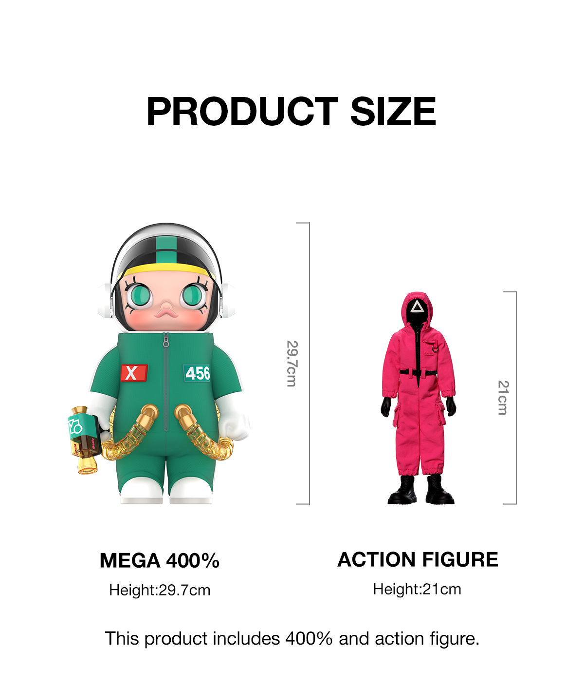 MEGA SPACE MOLLY 400% + Action Figure Squid Game Set - POP MART
