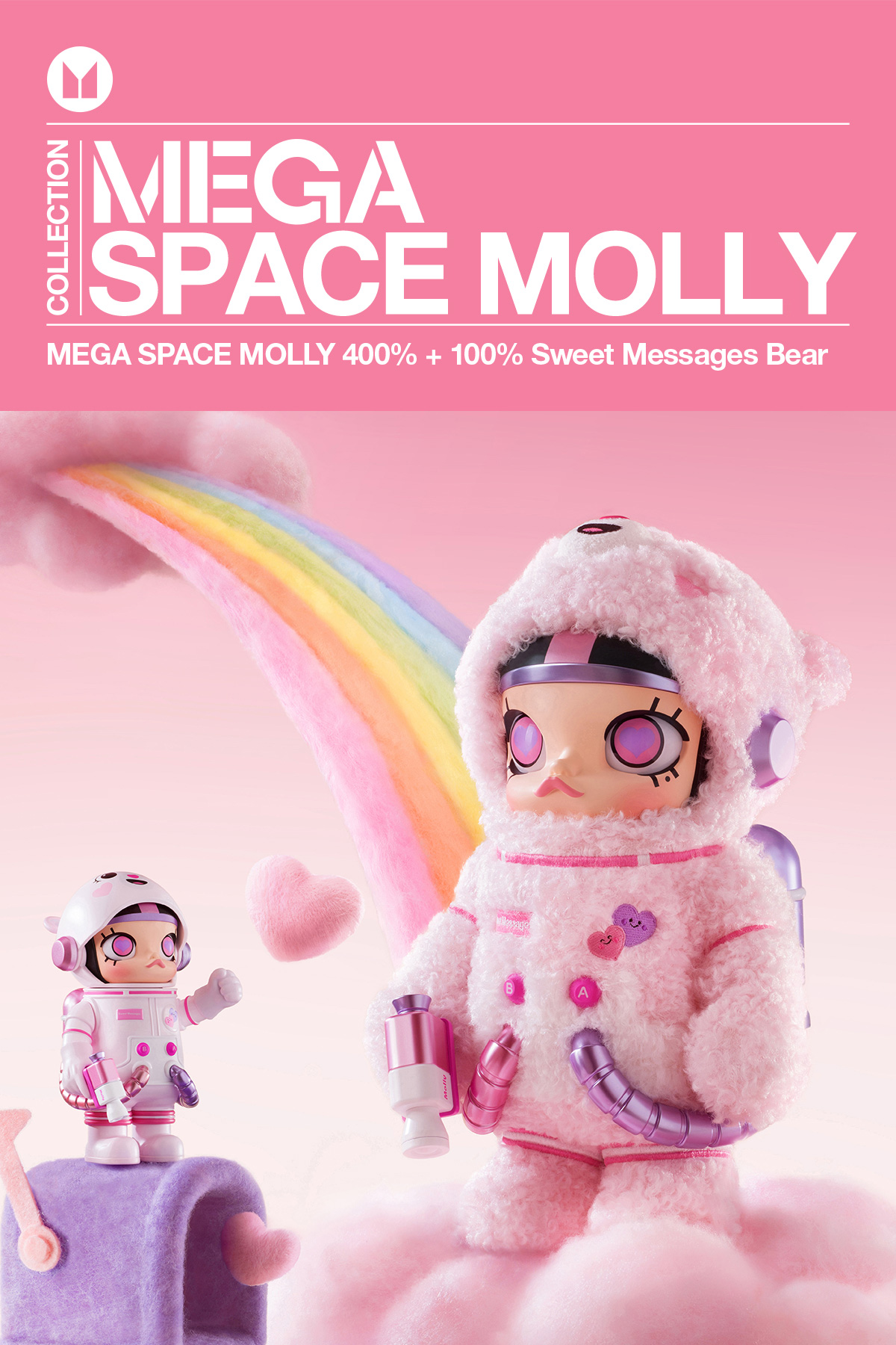 MEGA SPACE MOLLY 400%+100% Sweet Messages Bear - POP MART (Ireland)