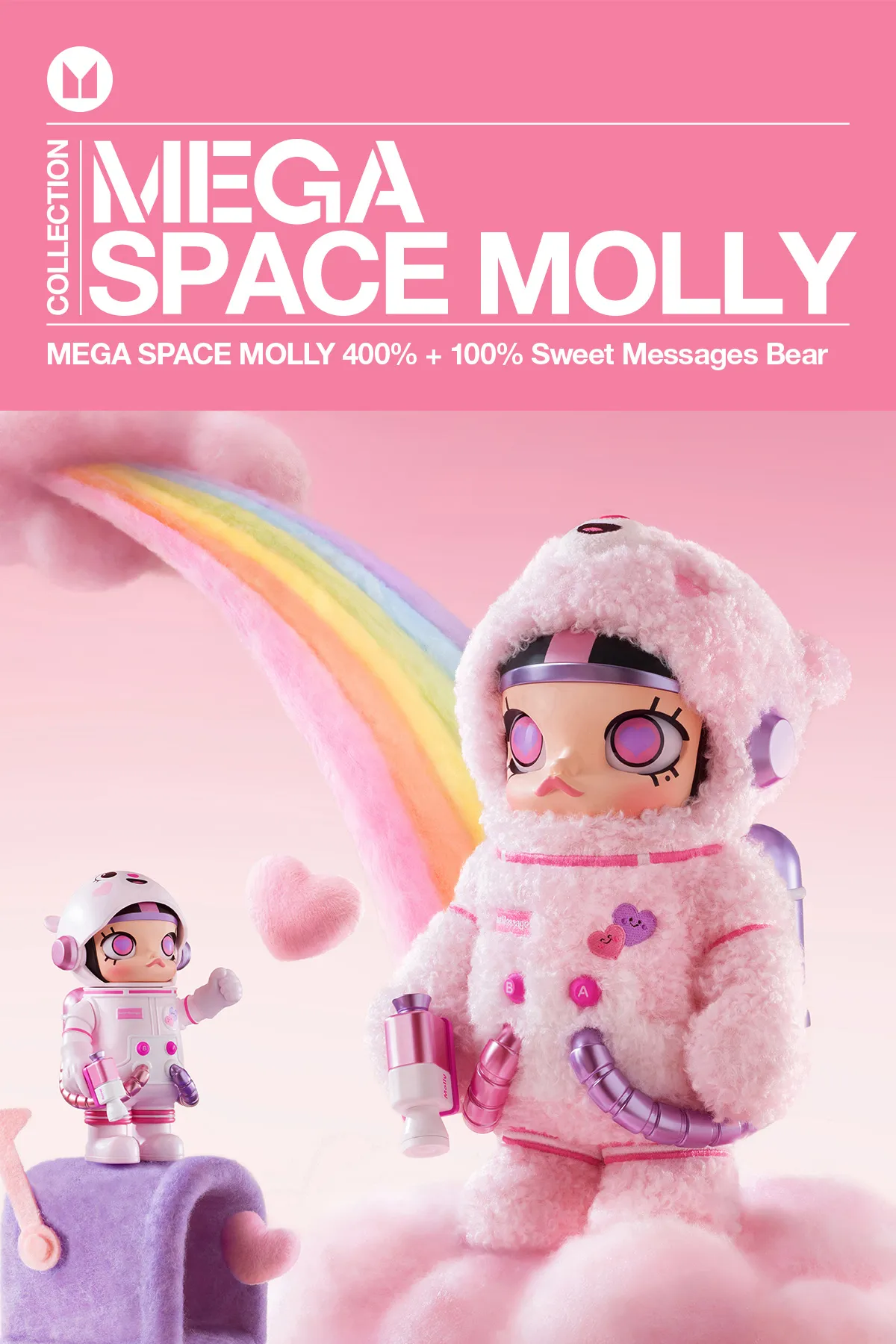 MEGA SPACE MOLLY 400%+100% Sweet Messages Bear - POP MART (Germany)
