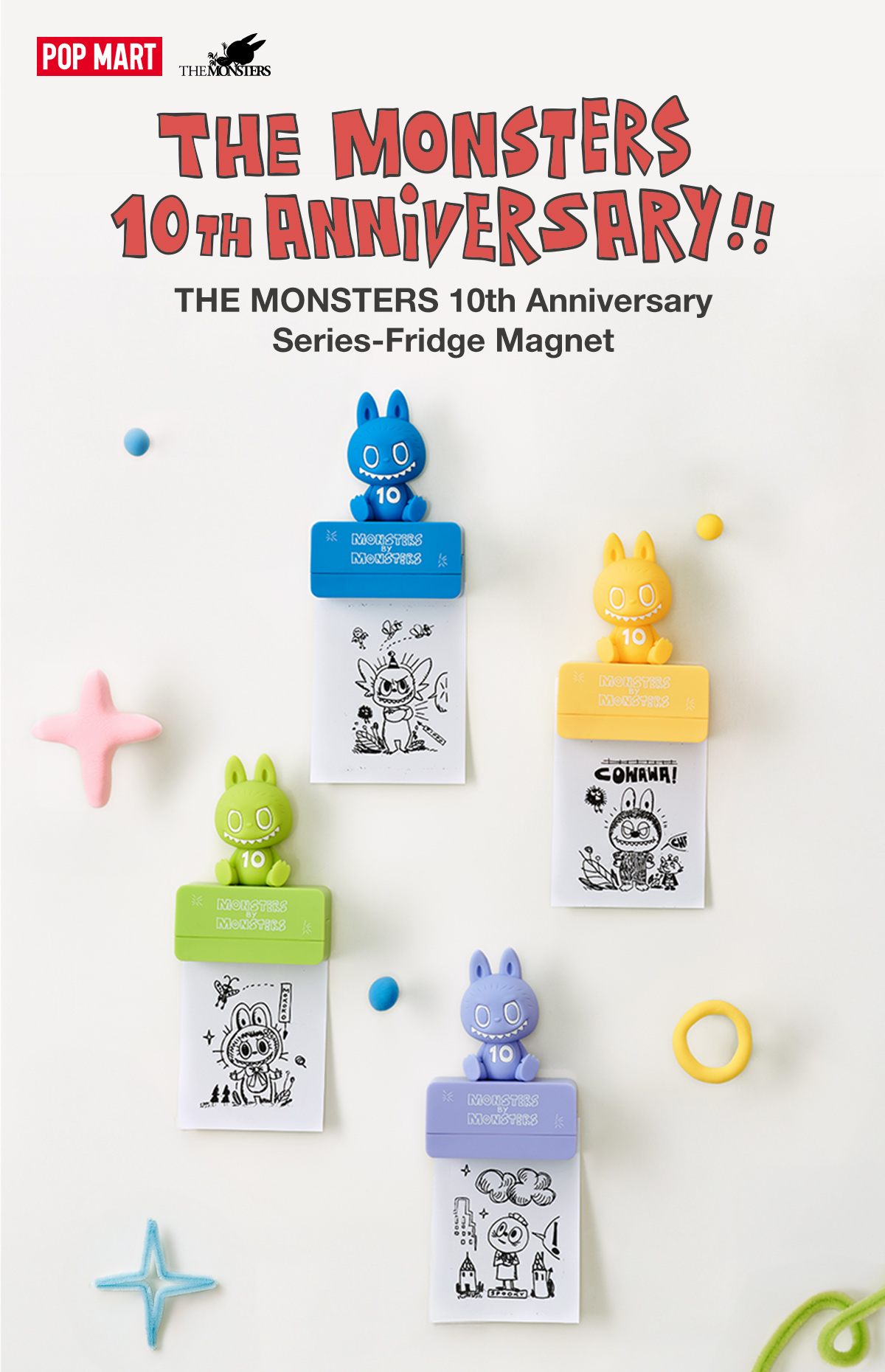 THE MONSTERS 10th Anniversary Series Fridge Magnet - POP MART (Greece)