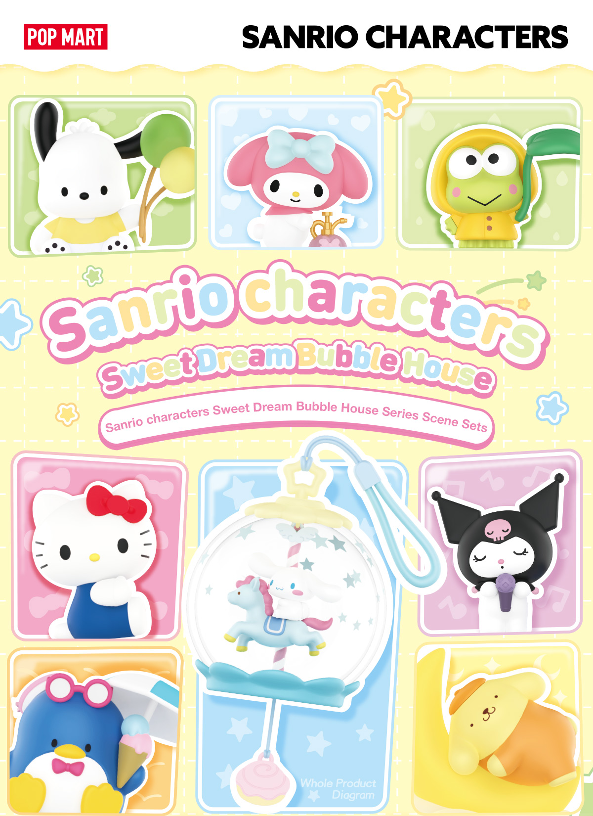 Sanrio characters Sweet Dream Bubble House Series Scene Sets - POP