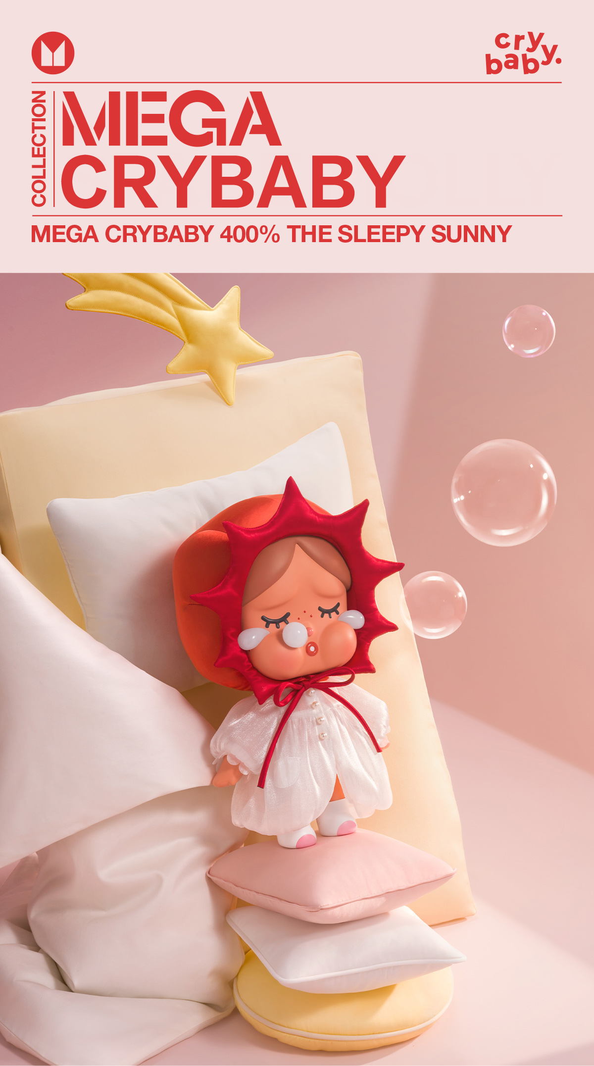 MEGA CRYBABY 400% The Sleepy Sunny - POP MART (Singapore)
