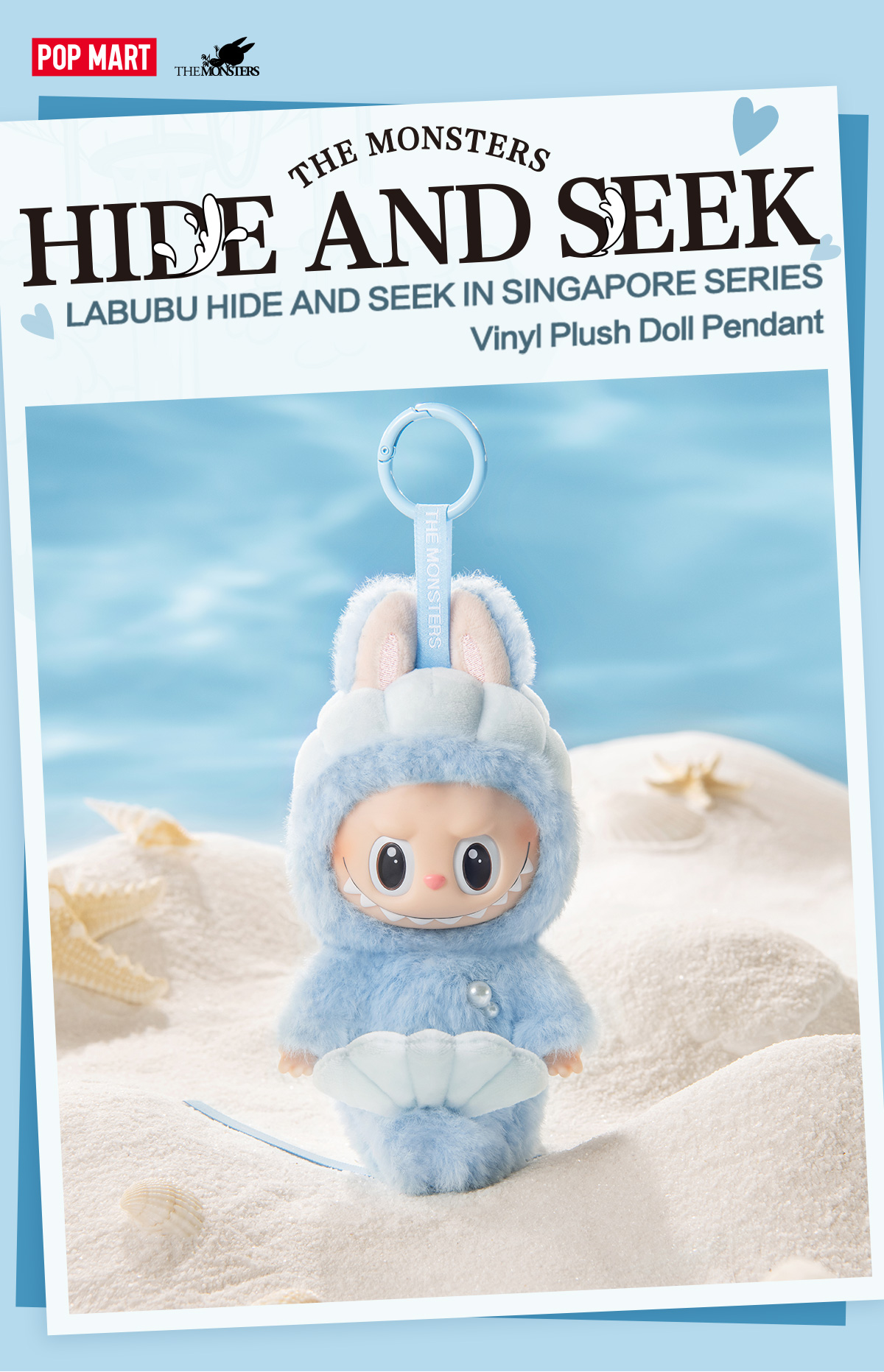 LABUBU HIDE AND SEEK IN SINGAPORE SERIES-Vinyl Plush Doll Pendant