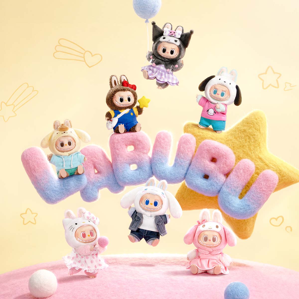THE MONSTERS × Sanrio Characters Series-Vinyl Plush Pendant Blind