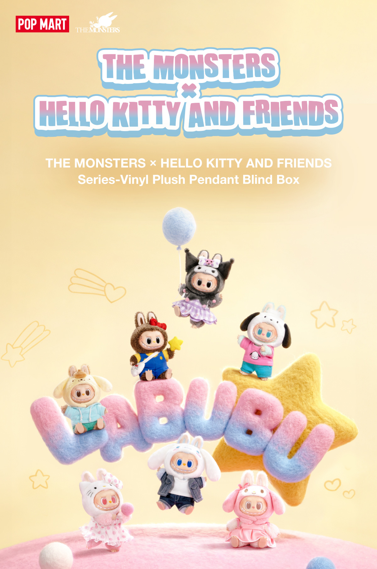 THE MONSTERS × Sanrio Characters Series-Vinyl Plush Pendant Blind