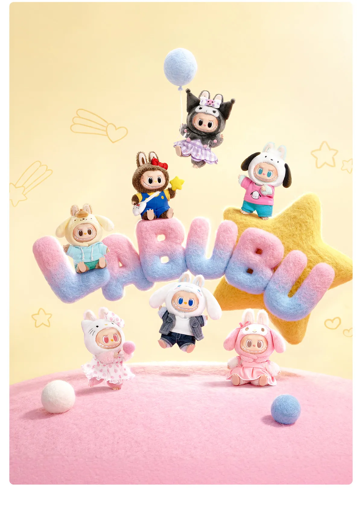POP NOW:THE MONSTERS × Sanrio Characters ぬいぐるみペンダント 