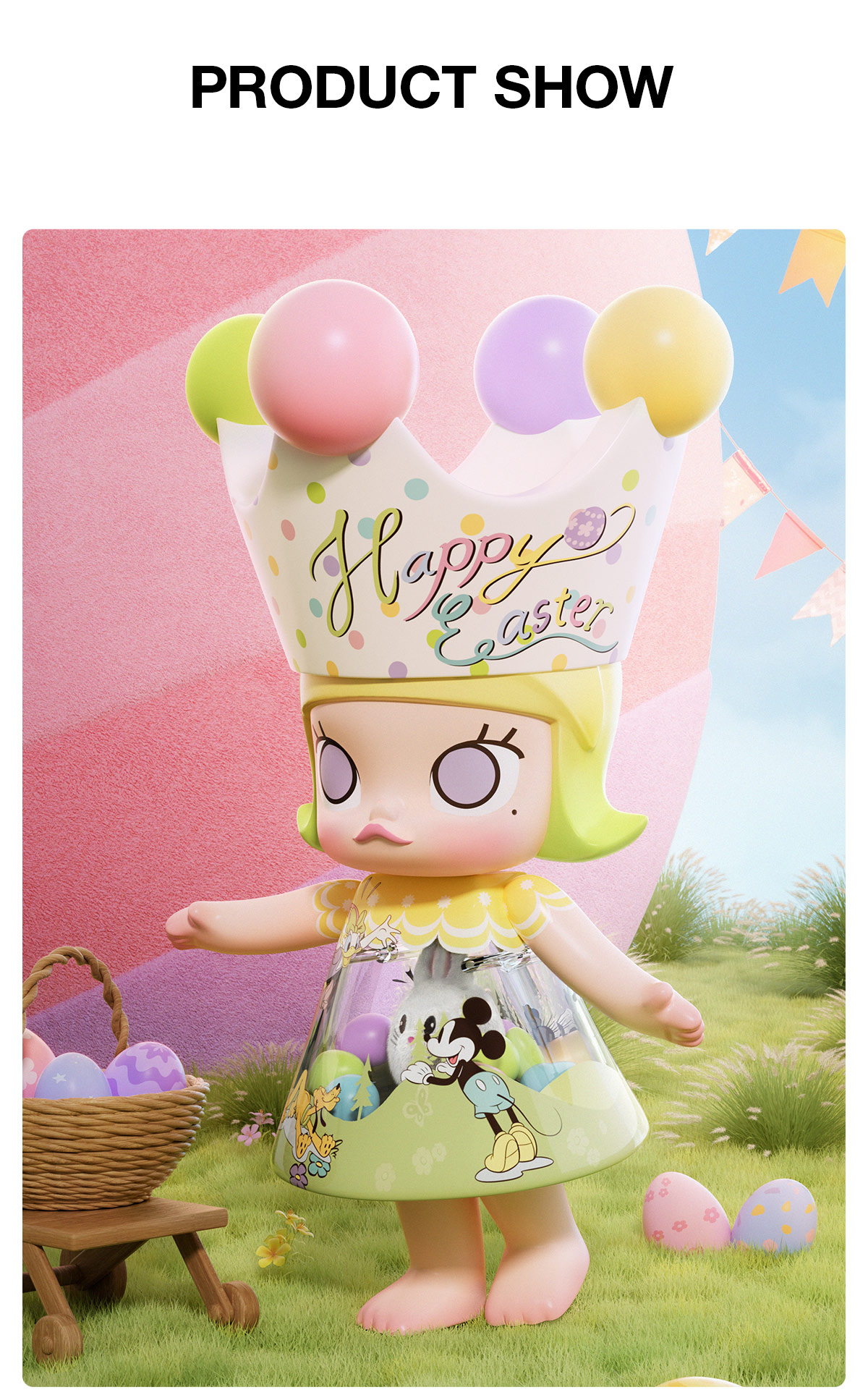 MEGA ROYAL MOLLY 400% Mickey and Friends-Happy Easter - POP MART