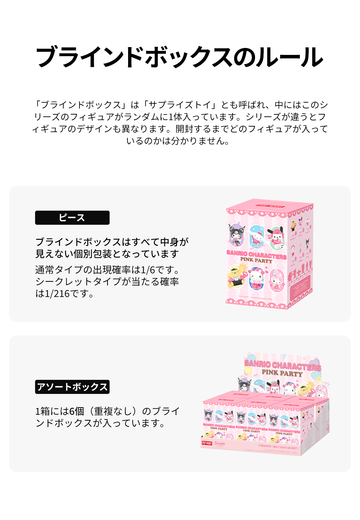 POP NOW:Sanrio characters Pink Party シリーズ - POP MART (Japan)