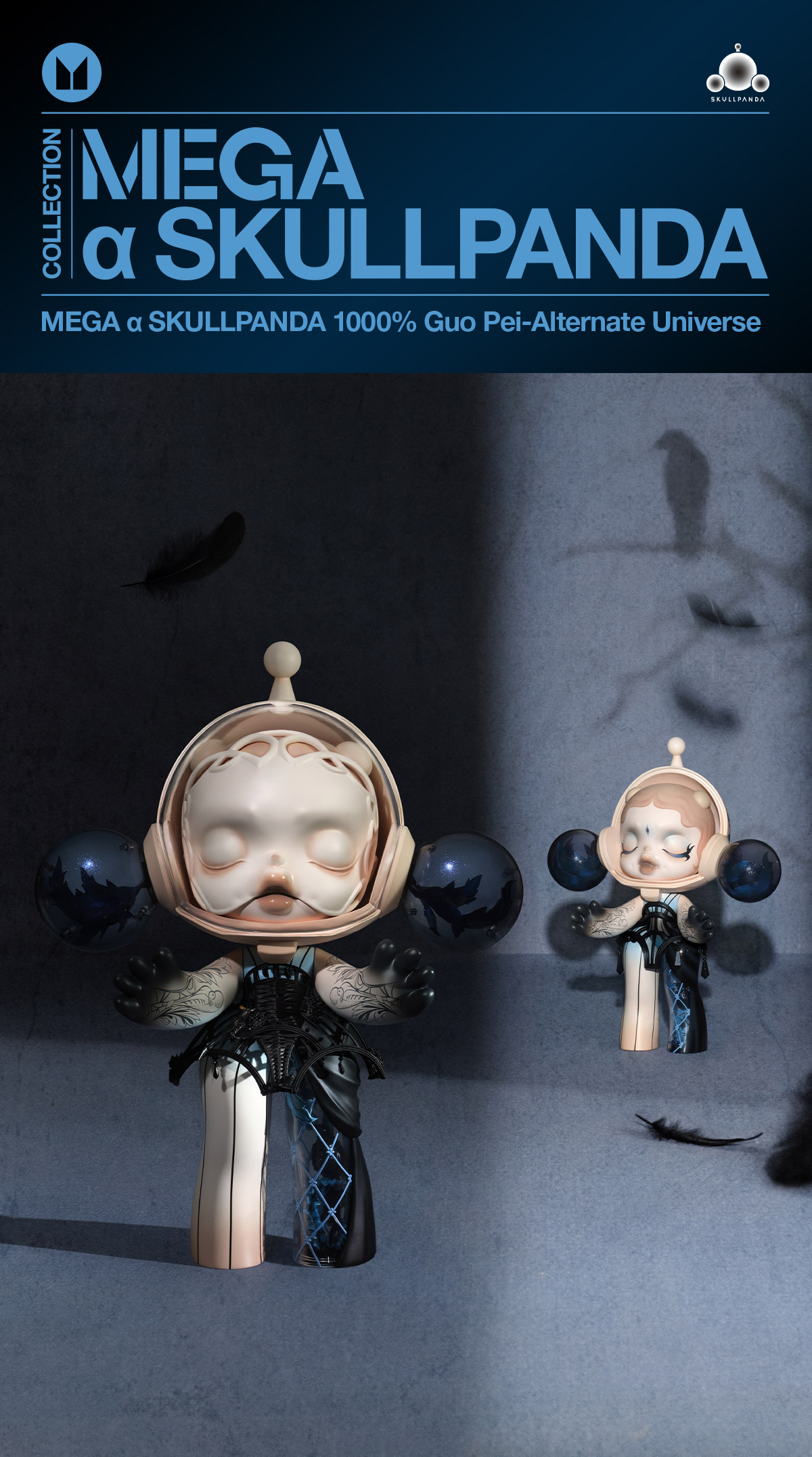 MEGA α SKULLPANDA 1000% Guo Pei-Alternate Universe - POP MART (Japan)