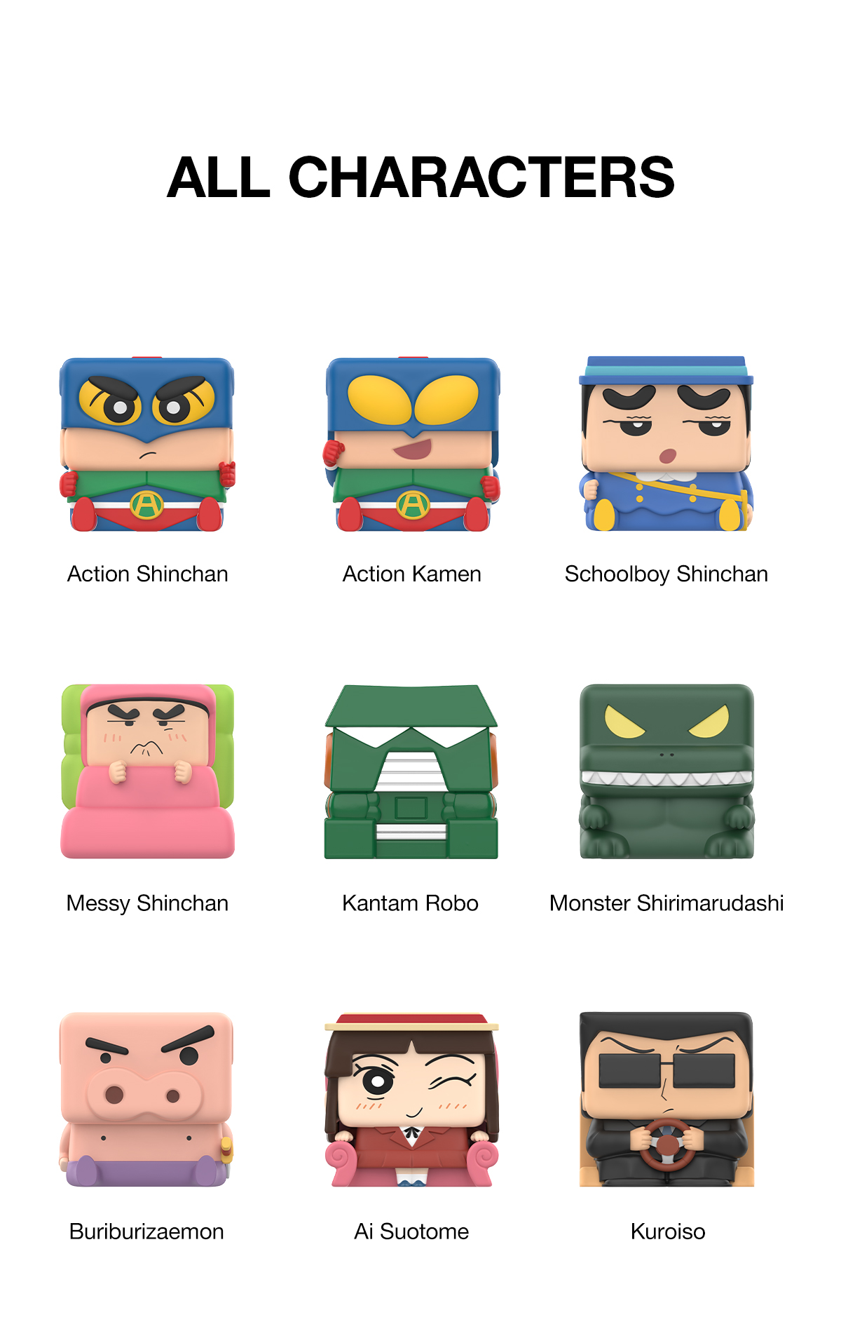 POP NOW:Crayon Shinchan POP CUBE-3 Series Figures - POP MART