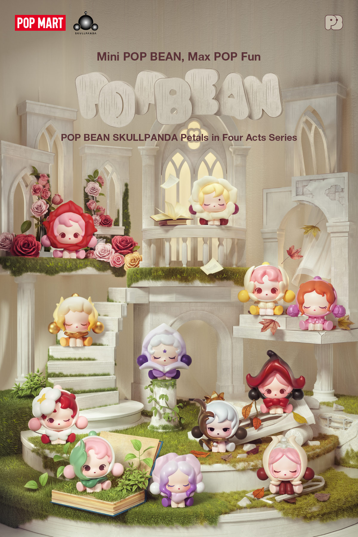 海外限定　POPMART POP BEAN SKULLPANDA POP BEAN SKULLPANDA Petals in Four Acts Series - POP MART (Greece)