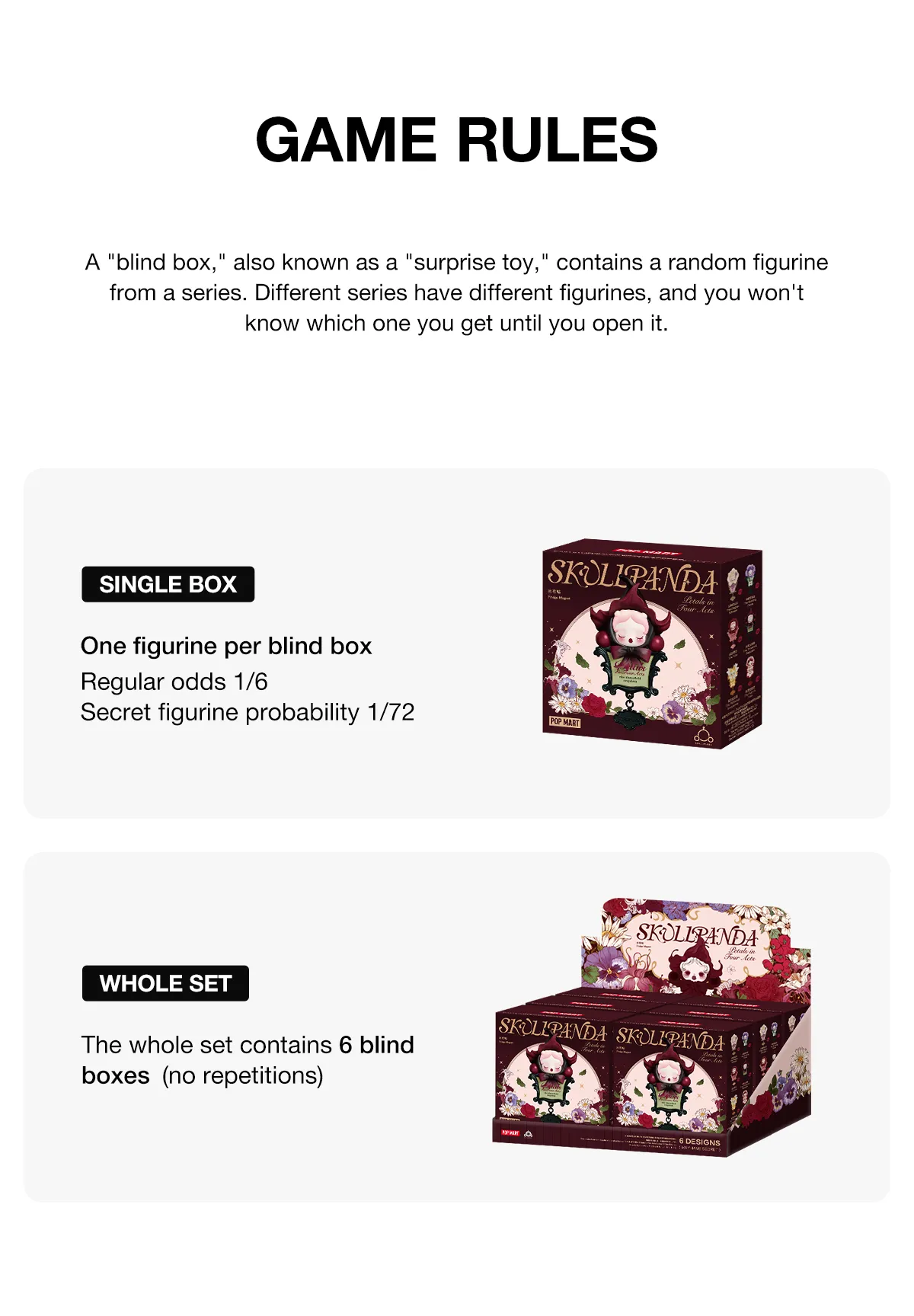 SKULLPANDA Petals in Four Acts Series Fridge Magnet - POP MART (Italy)