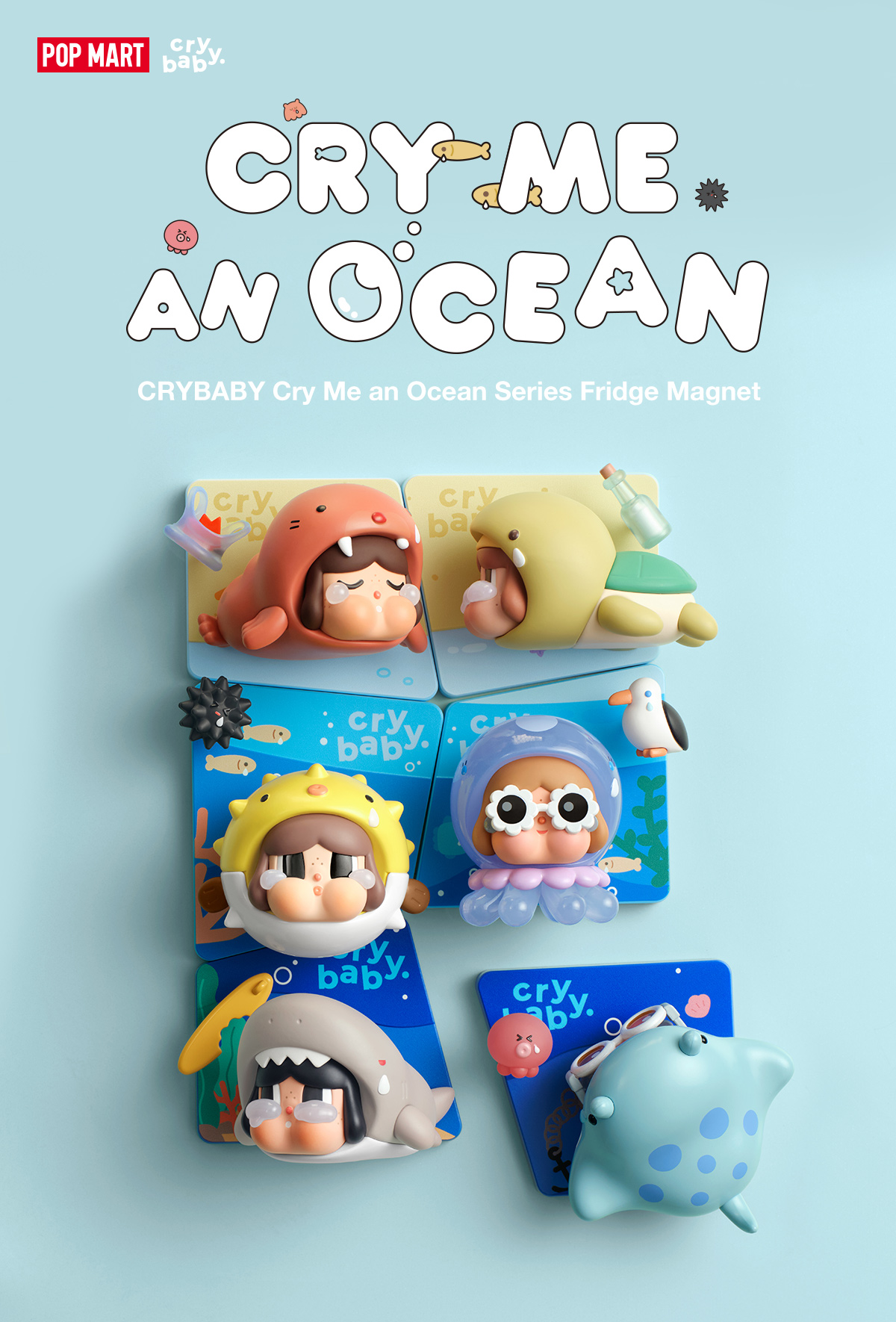 POPMART CRYBABY Cry Me an Ocean シリーズ CRYBABY Cry Me an Ocean Series Fridge Magnet - POP MART (Japan)