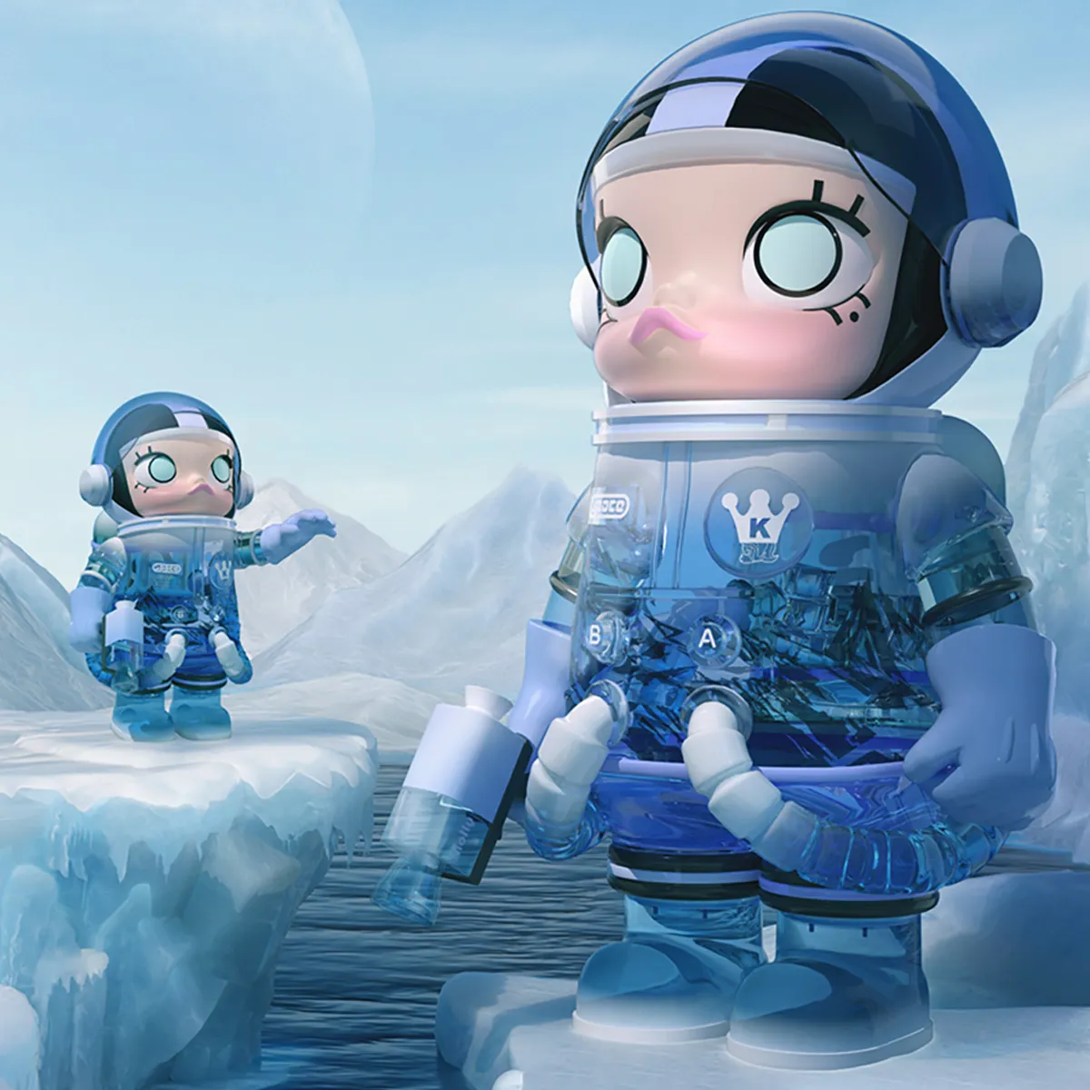 MEGA SPACE MOLLY 1000% GLACIER - POP MART (Poland)