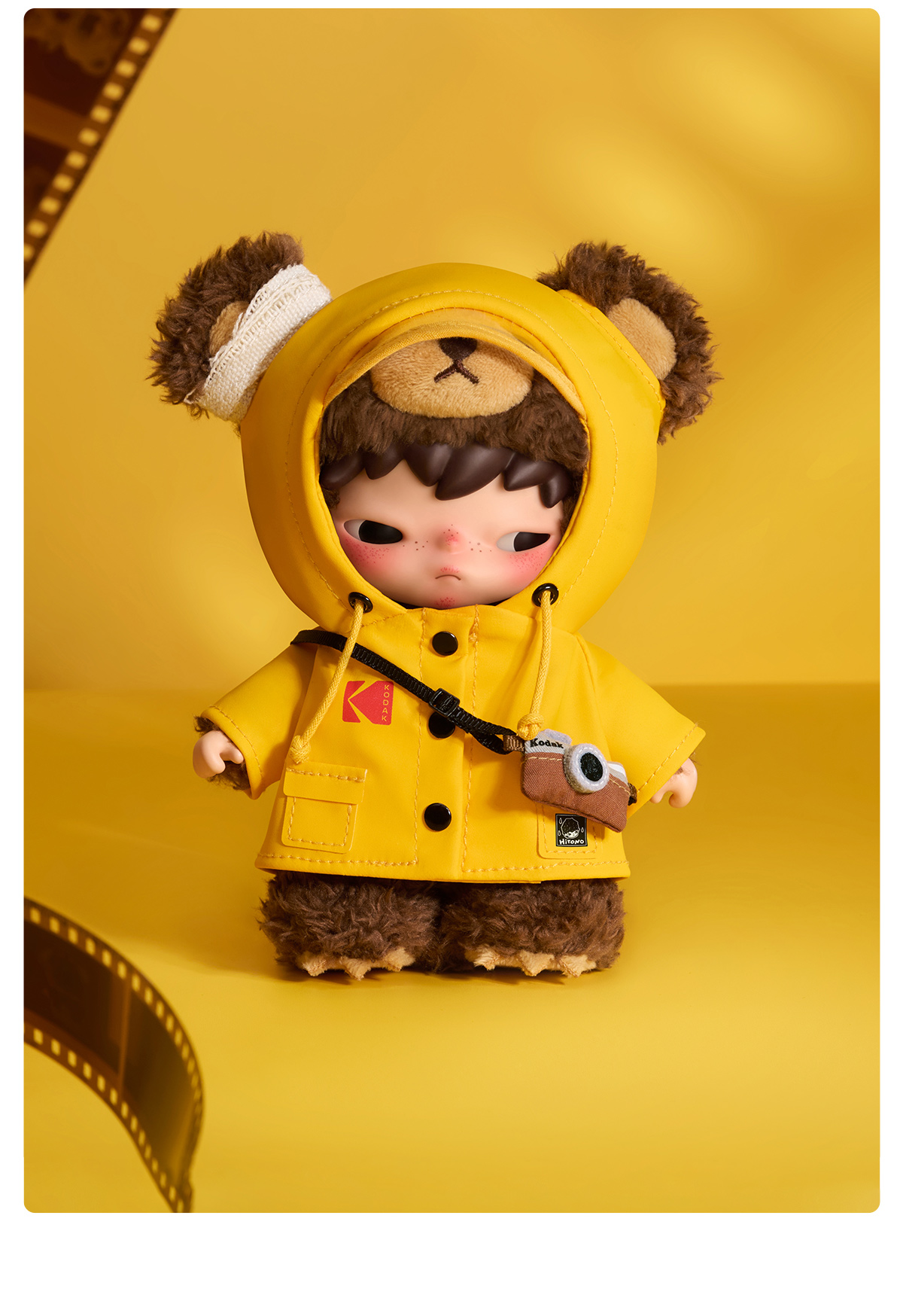 Kodak × Hirono コラボレーション クリックベア ぬいぐるみ Hirono × Kodak Click Bear Plush Doll Pendant - POP MART (Philippines)