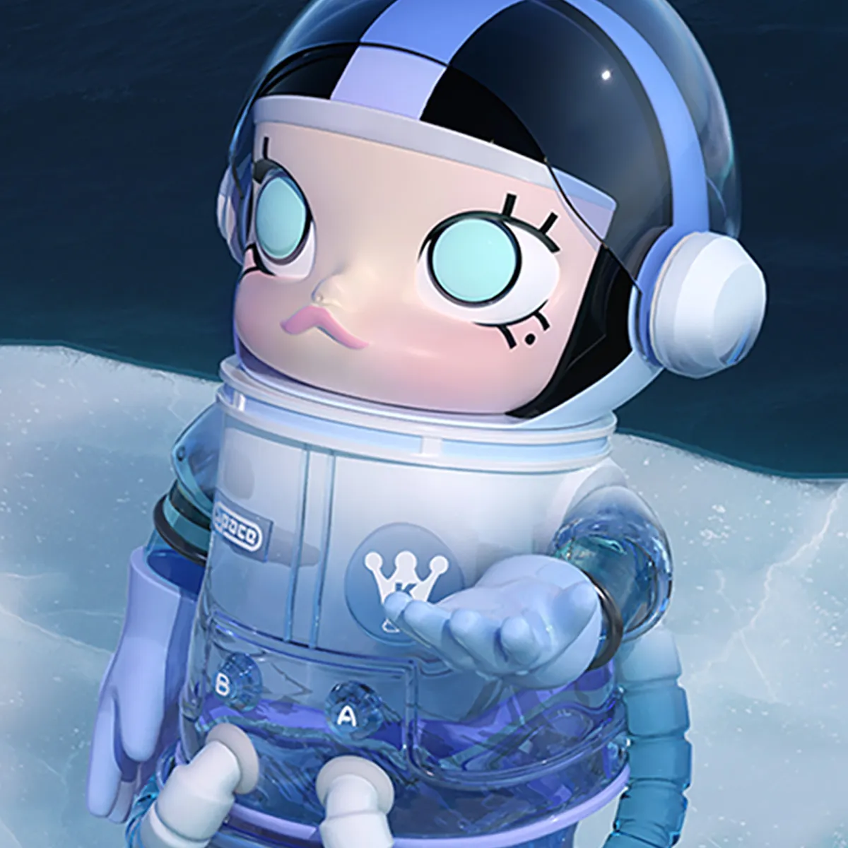MEGA SPACE MOLLY 1000% GLACIER - POP MART (Austria)