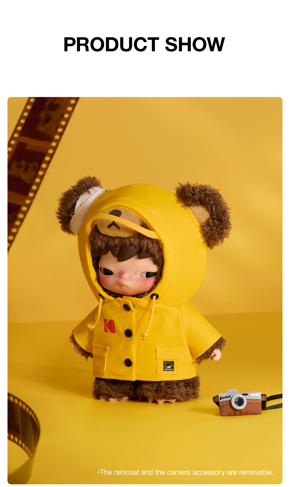 Hirono × Kodak Click Bear Plush Doll Pendant - POP MART (Singapore)